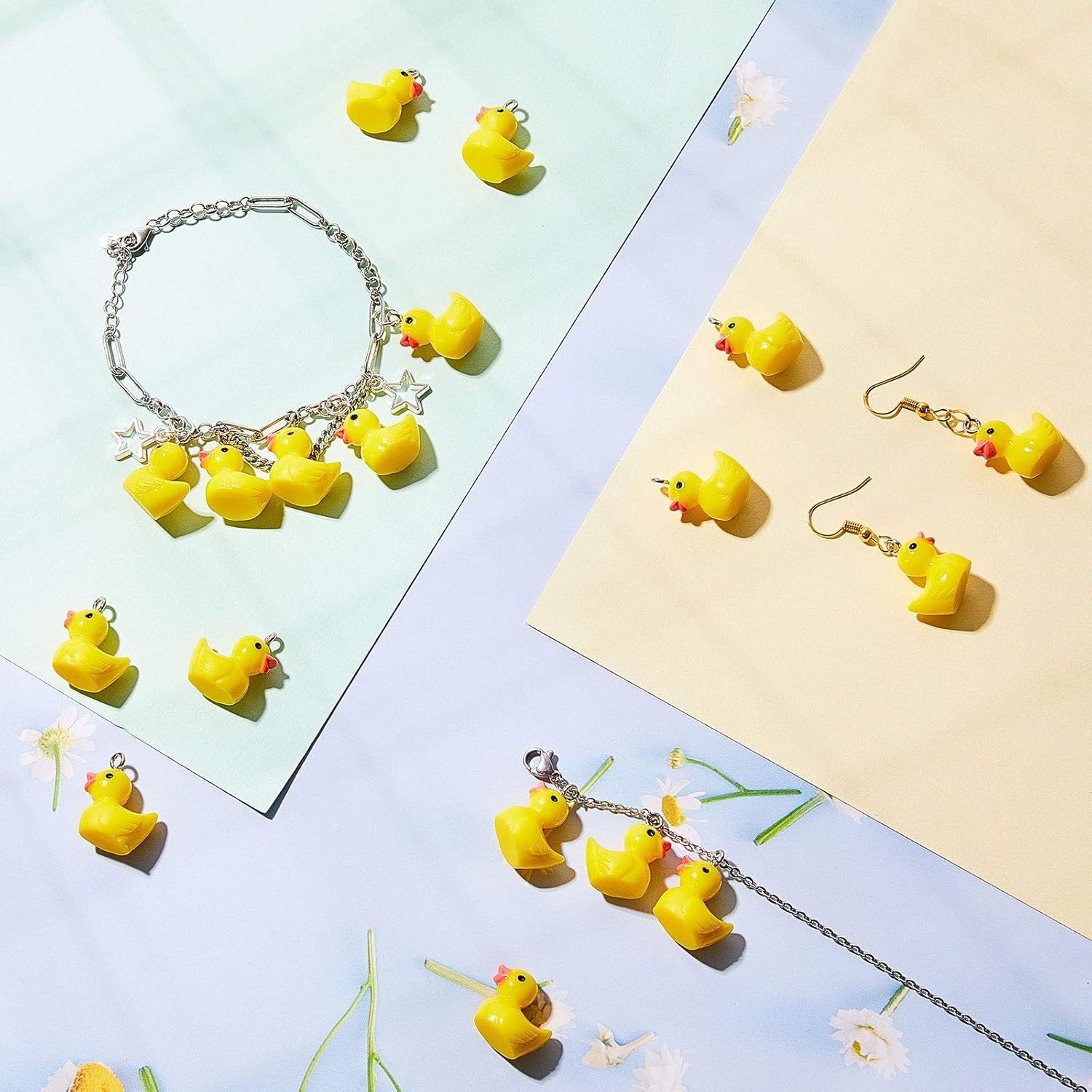 80 Pieces Mini Resin Duck lamingo Charms Pendants indings Charm DIY Duck Pendants or Bracelet Necklace Earrings Keychain Crats - Image 2