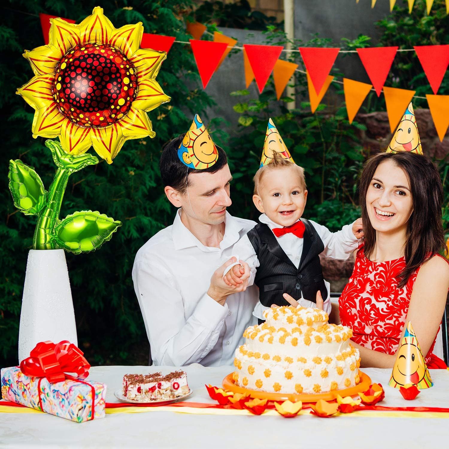 6 Pieces 36 Inch Sunlower Balloons Sunlower Birthday Party Decorations Supplies Yellow Aluminum oil Balloon Garland or Summer lower Theme Party Wedding Baby Shower Decor - Image 2
