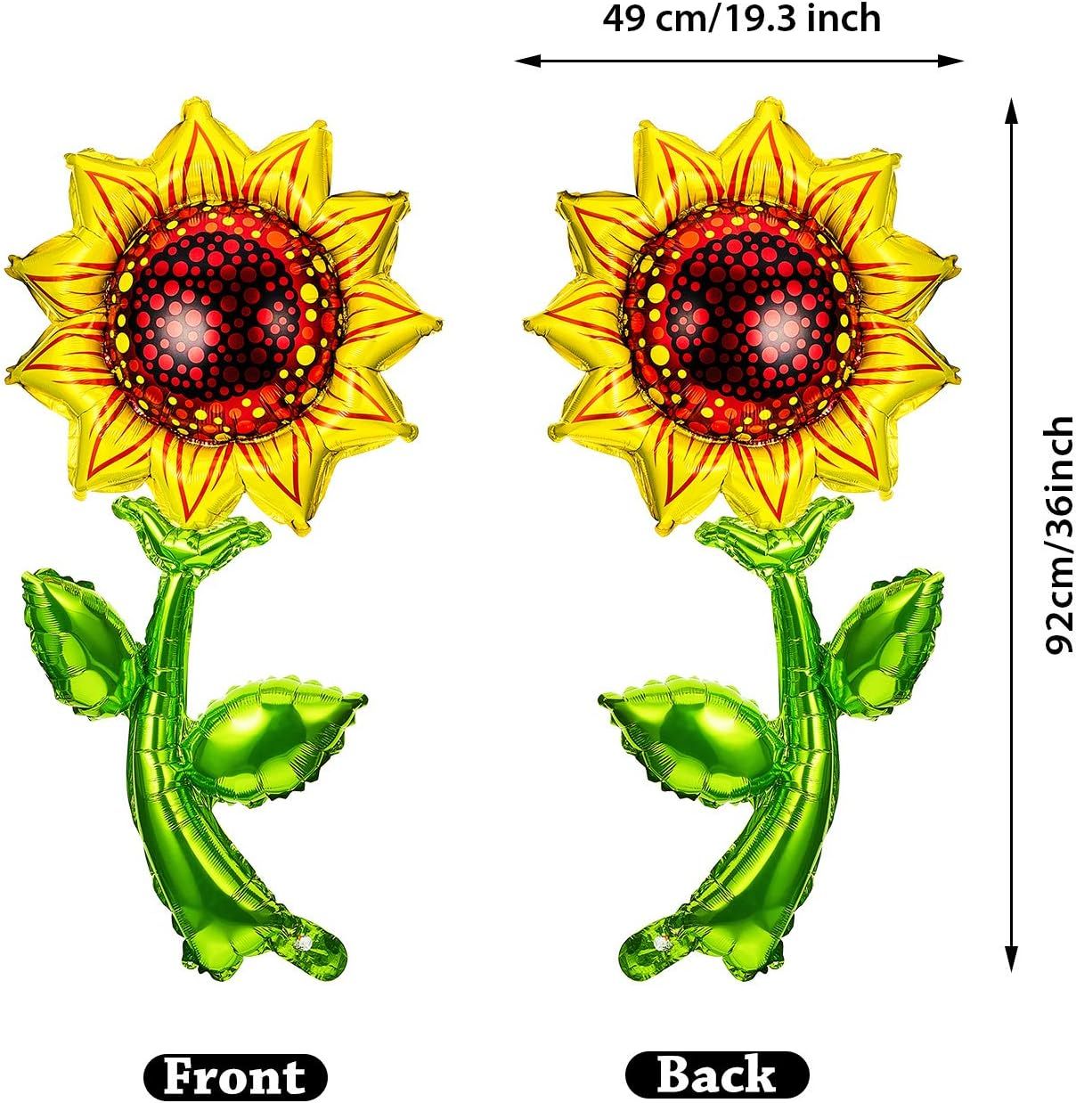 6 Pieces 36 Inch Sunlower Balloons Sunlower Birthday Party Decorations Supplies Yellow Aluminum oil Balloon Garland or Summer lower Theme Party Wedding Baby Shower Decor - Image 3