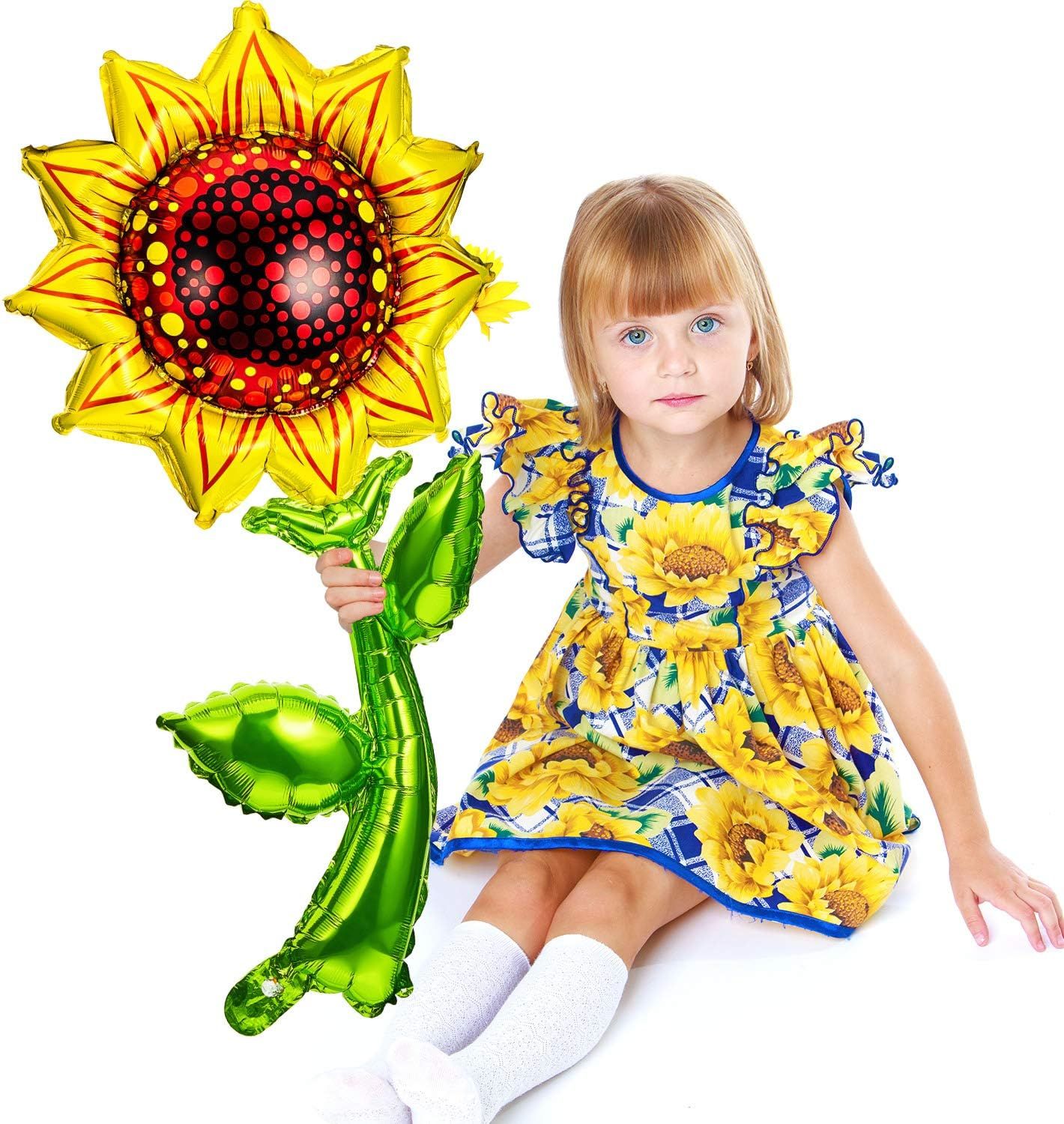6 Pieces 36 Inch Sunlower Balloons Sunlower Birthday Party Decorations Supplies Yellow Aluminum oil Balloon Garland or Summer lower Theme Party Wedding Baby Shower Decor - Image 5