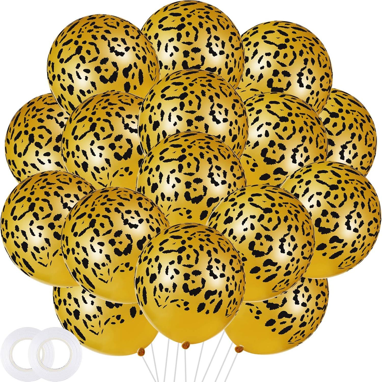 60 Pcs Cheetah Balloons Gold Leopard Print Balloons 12 Inch Spots Latex Leopard Animal Party avors or Saari Jungle Theme Birthday Party Baby Shower Decoration Supplies - Image 1