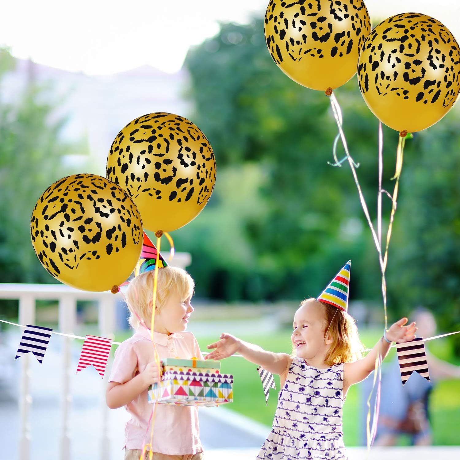 60 Pcs Cheetah Balloons Gold Leopard Print Balloons 12 Inch Spots Latex Leopard Animal Party avors or Saari Jungle Theme Birthday Party Baby Shower Decoration Supplies - Image 2