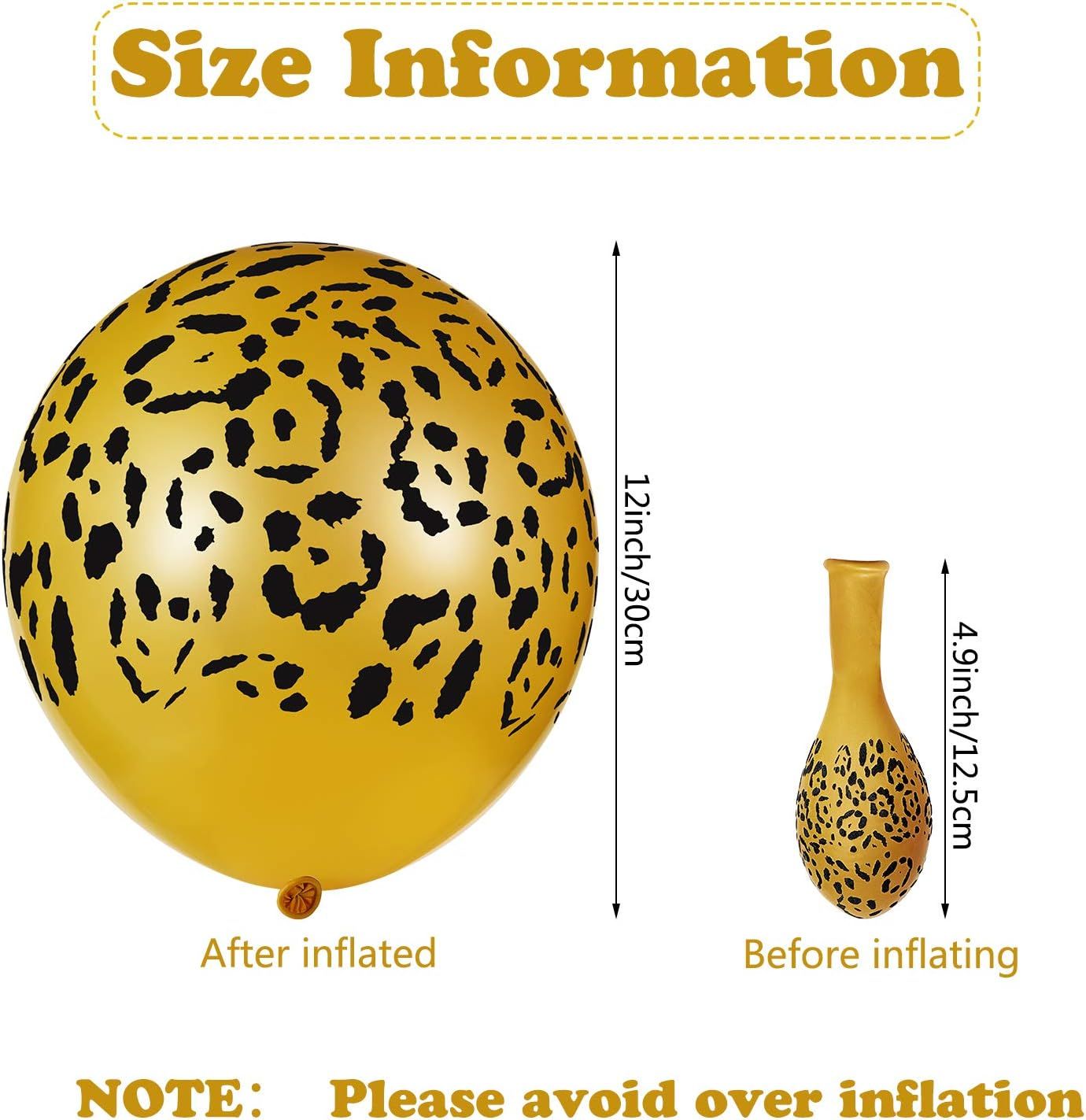 60 Pcs Cheetah Balloons Gold Leopard Print Balloons 12 Inch Spots Latex Leopard Animal Party avors or Saari Jungle Theme Birthday Party Baby Shower Decoration Supplies - Image 3