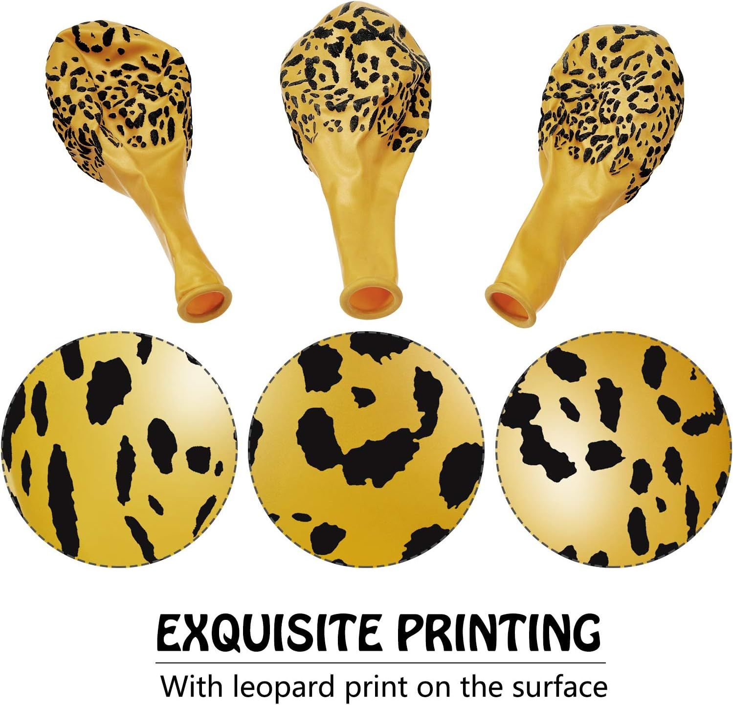 60 Pcs Cheetah Balloons Gold Leopard Print Balloons 12 Inch Spots Latex Leopard Animal Party avors or Saari Jungle Theme Birthday Party Baby Shower Decoration Supplies - Image 4