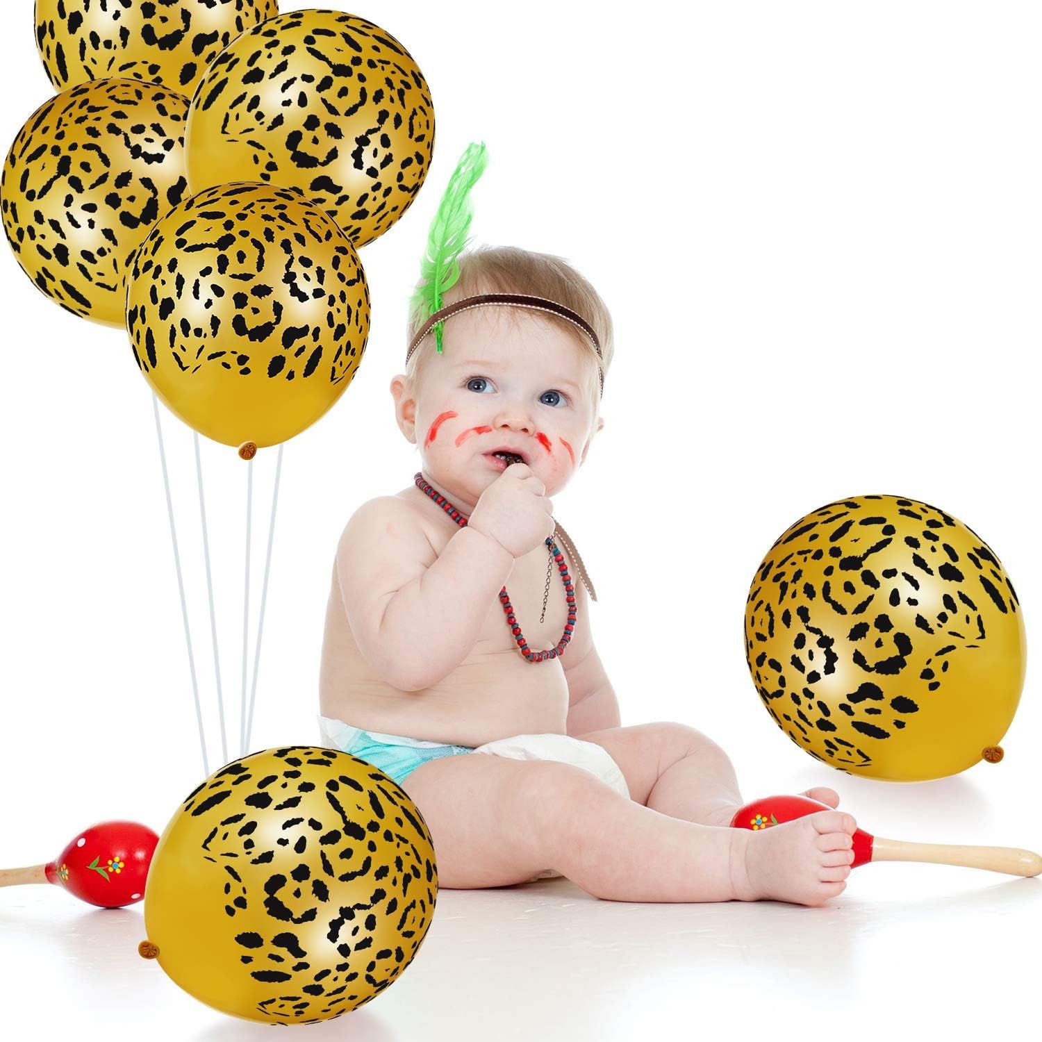 60 Pcs Cheetah Balloons Gold Leopard Print Balloons 12 Inch Spots Latex Leopard Animal Party avors or Saari Jungle Theme Birthday Party Baby Shower Decoration Supplies - Image 6