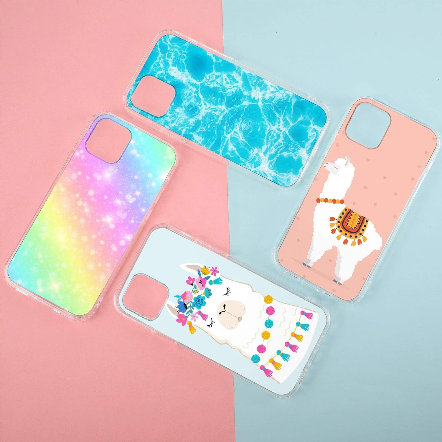 4 Pieces Clear DIY Phone Case Compatible with iPhone 12/12 Pro 6. 1 Inch Transparent Epoxy Resin Anti-Slip Mobile Phone Junk Cases Including 2 Hard Shells and 2 Sot Shells - Image 5