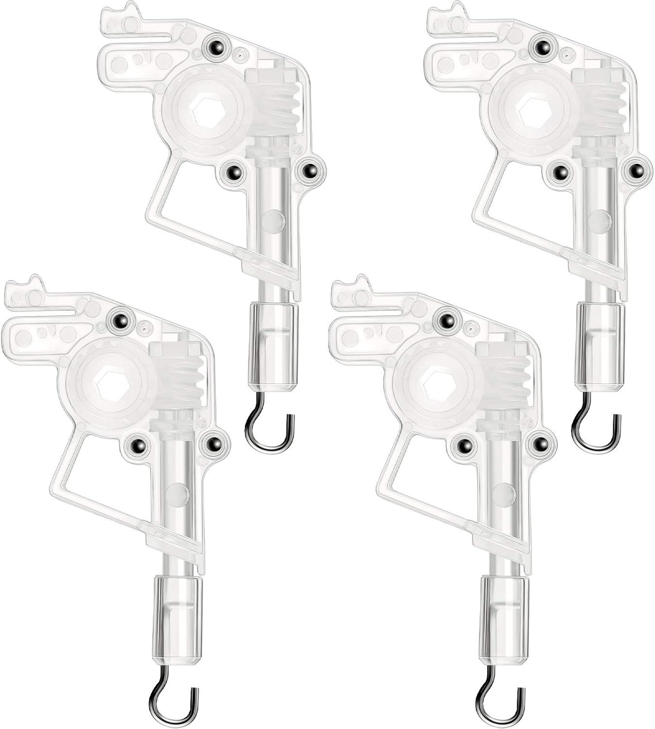 4 Pieces Low Proile Wand Tilter Universal Wand Tilter or 2 Inches Horizontal Blinds Tilt Mechanism Hook Connection with Hexagon Shaped Gear Low Rail Blinds Parts - Image 1