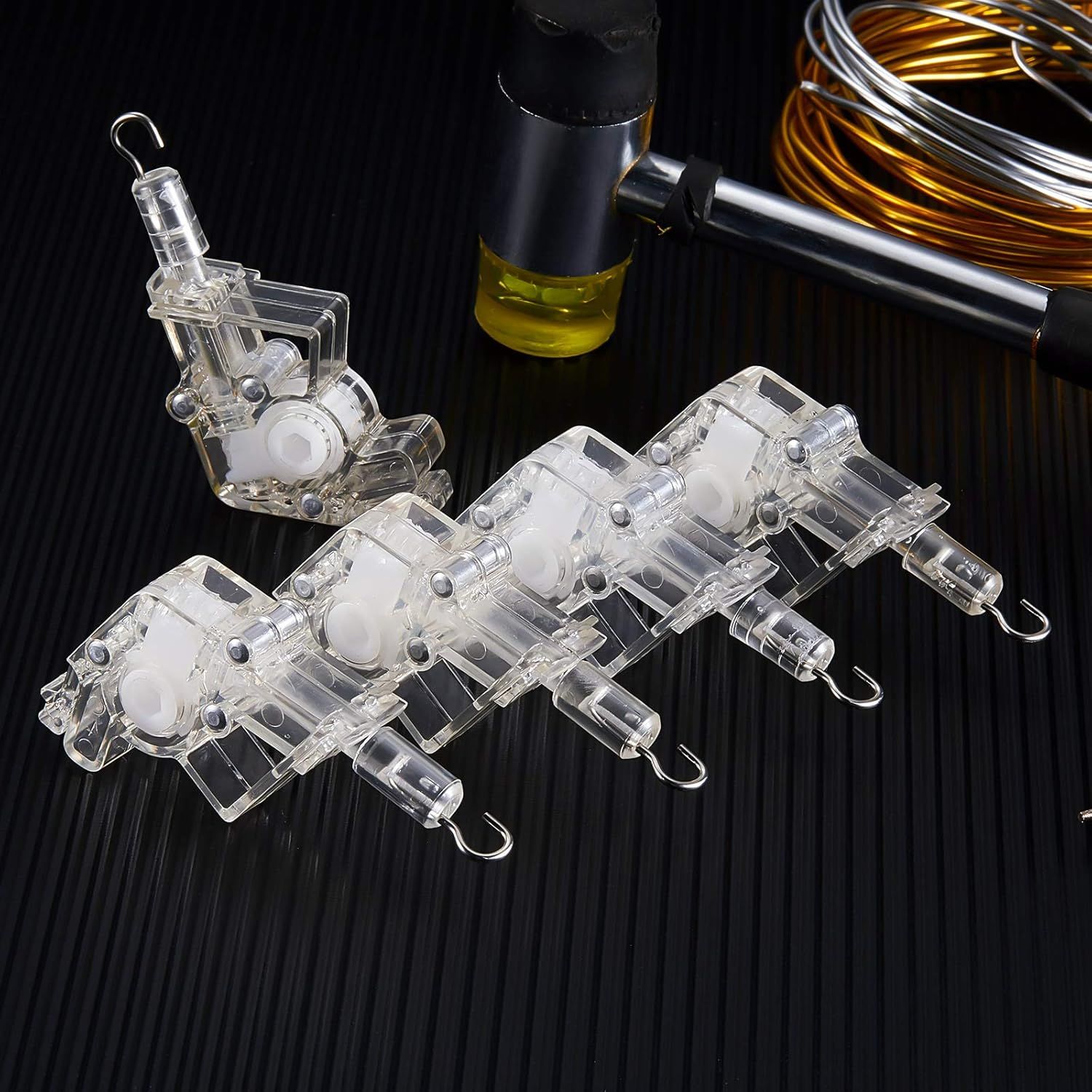 4 Pieces Low Proile Wand Tilter Universal Wand Tilter or 2 Inches Horizontal Blinds Tilt Mechanism Hook Connection with Hexagon Shaped Gear Low Rail Blinds Parts - Image 2