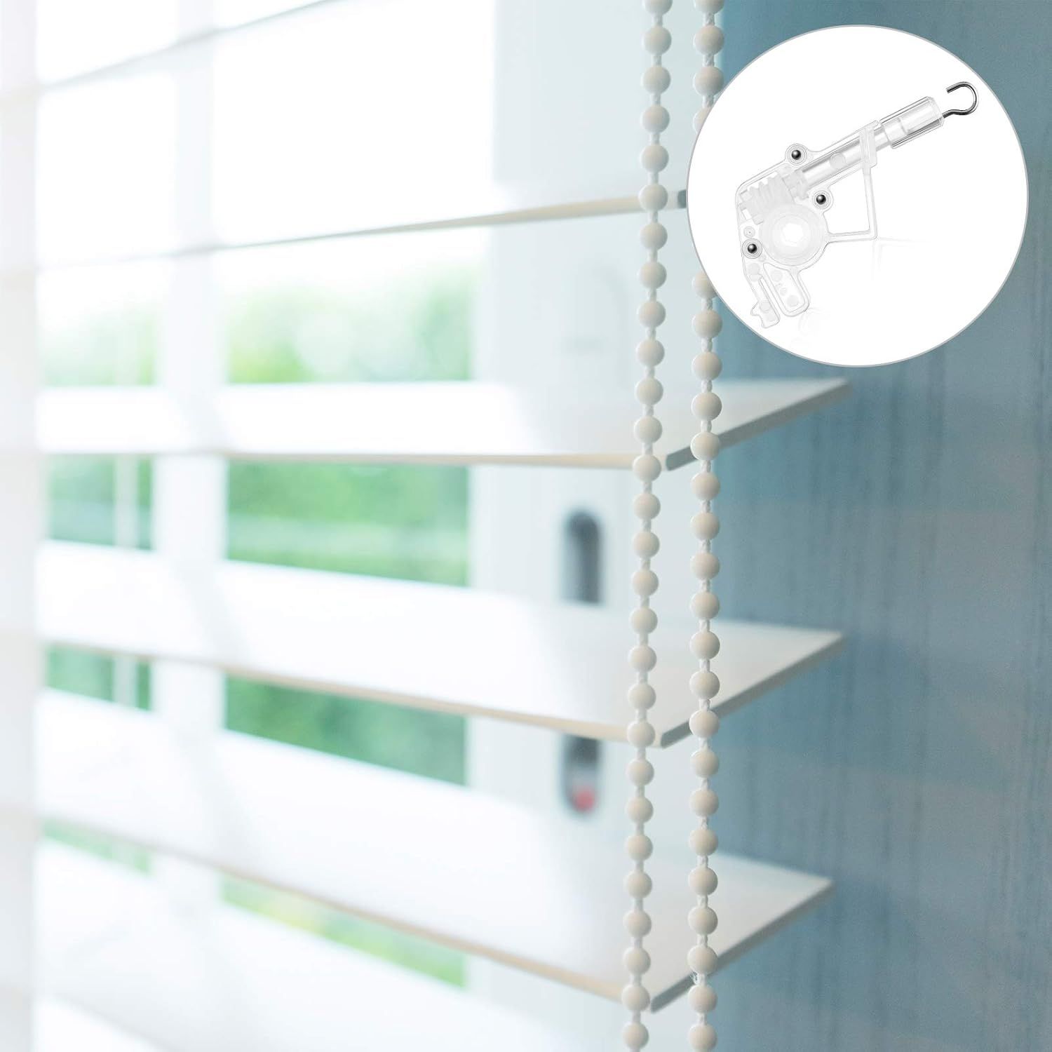4 Pieces Low Proile Wand Tilter Universal Wand Tilter or 2 Inches Horizontal Blinds Tilt Mechanism Hook Connection with Hexagon Shaped Gear Low Rail Blinds Parts - Image 4