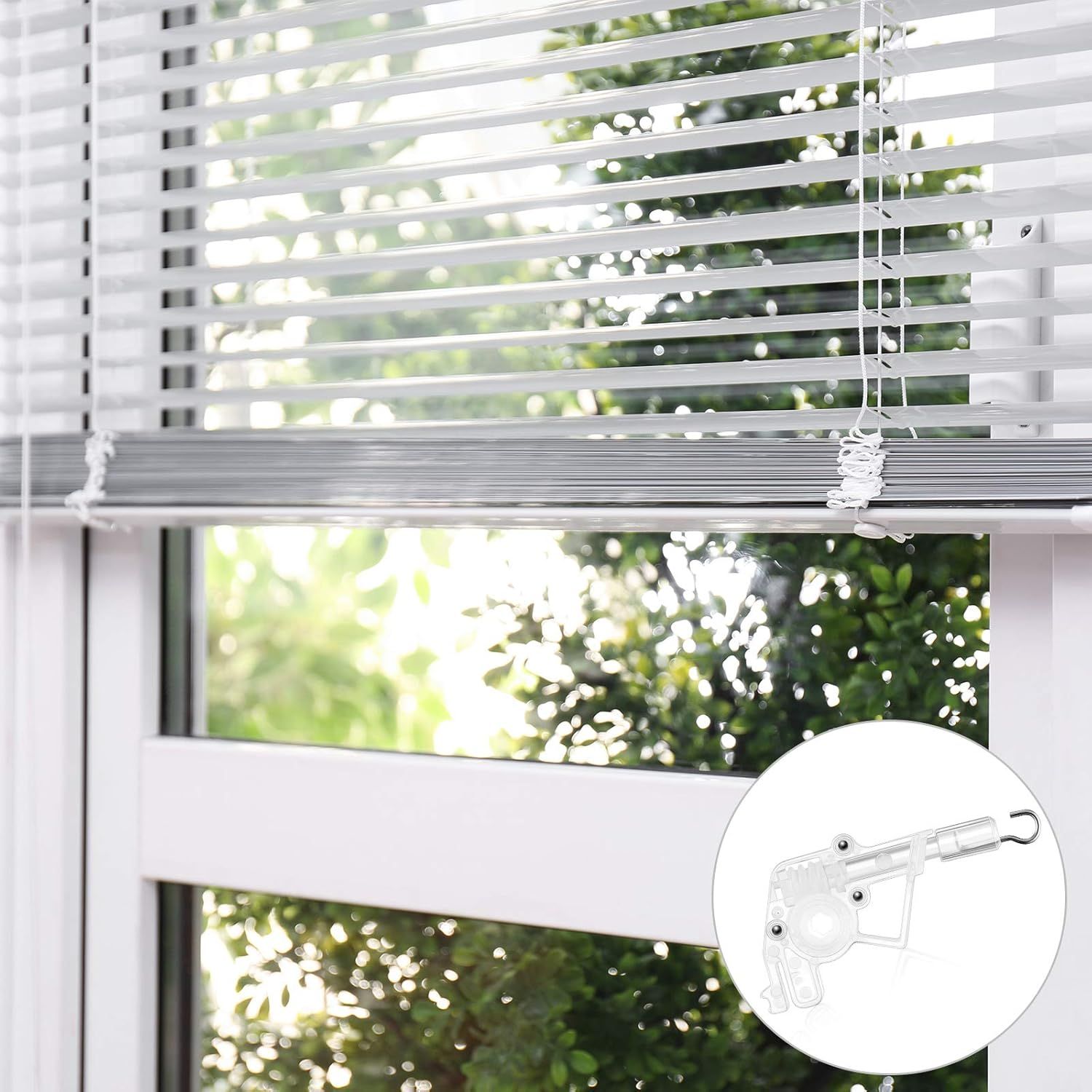 4 Pieces Low Proile Wand Tilter Universal Wand Tilter or 2 Inches Horizontal Blinds Tilt Mechanism Hook Connection with Hexagon Shaped Gear Low Rail Blinds Parts - Image 5