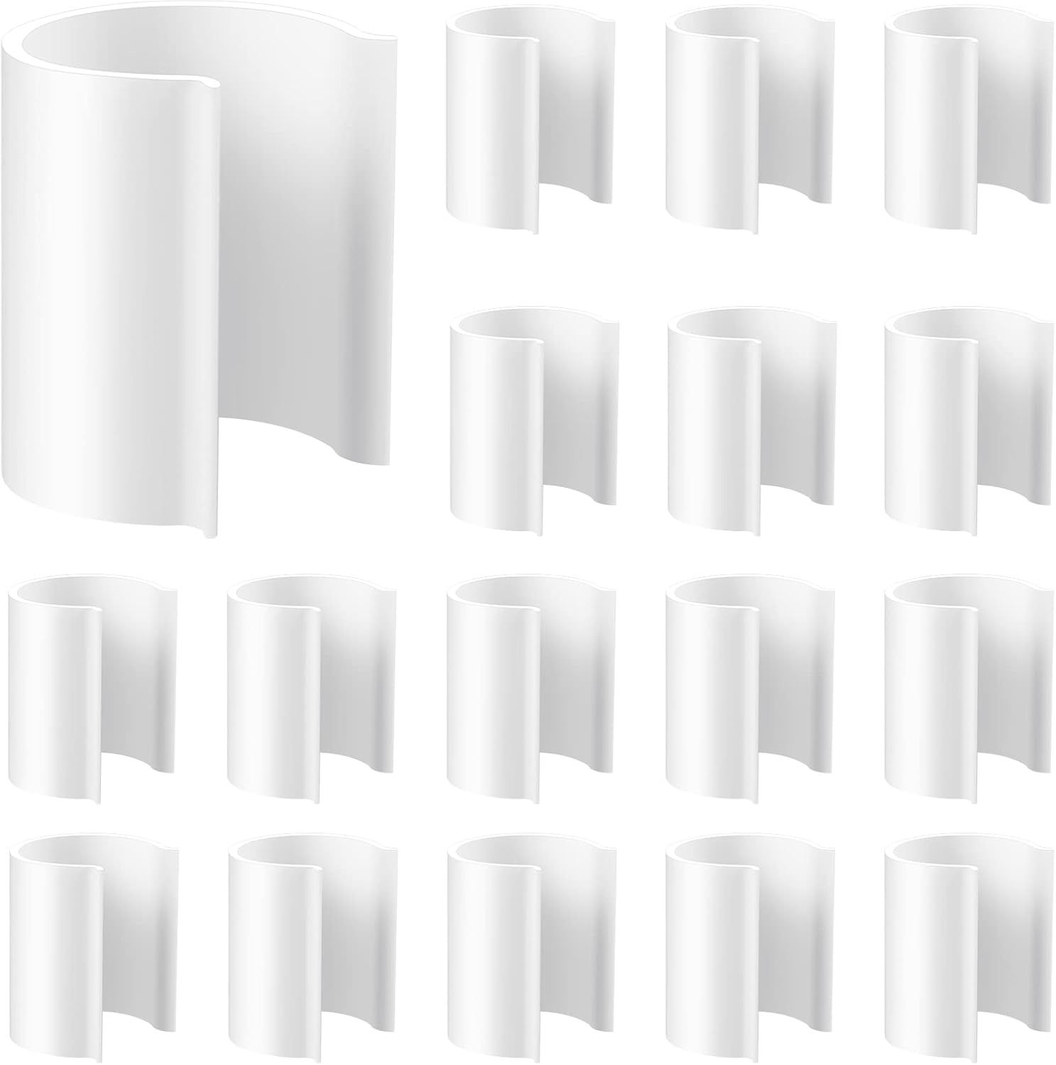 16 Pcs White Pool Cover Clips or Above Ground Pools PVC Clamps or Swimming Pool Wind Guard Cover Clips or 1-1/2 Inch PVC Pipe or Securing Swimming with Metal Railing - Image 1