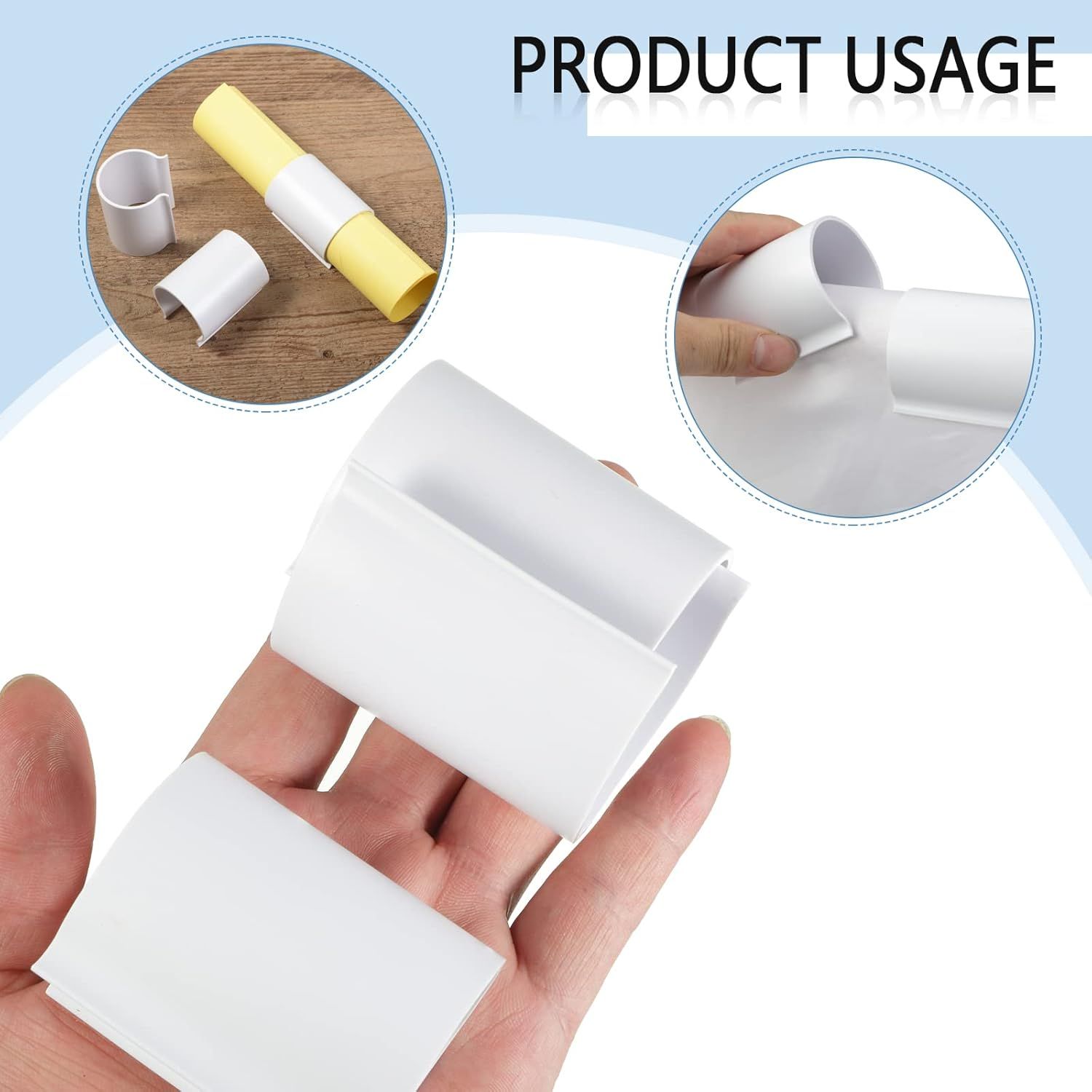 16 Pcs White Pool Cover Clips or Above Ground Pools PVC Clamps or Swimming Pool Wind Guard Cover Clips or 1-1/2 Inch PVC Pipe or Securing Swimming with Metal Railing - Image 2