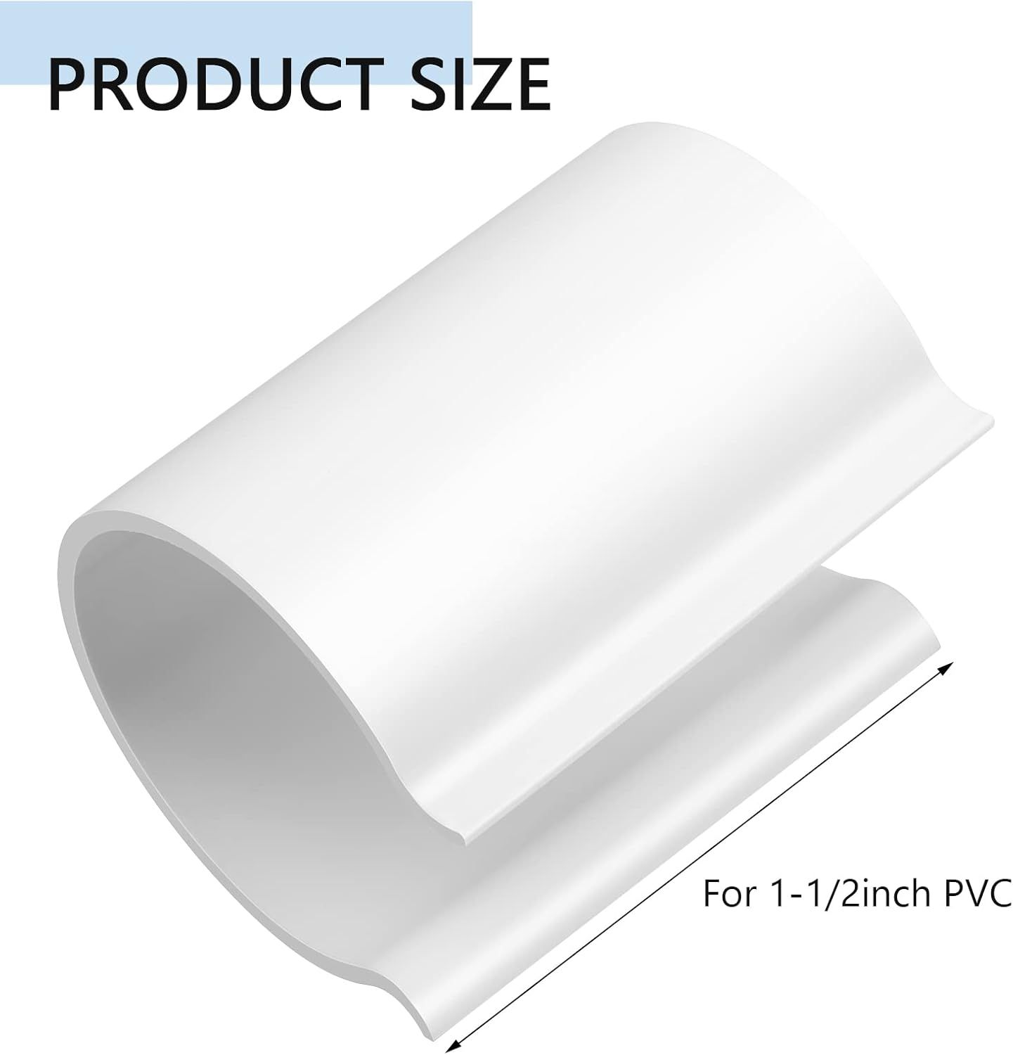 16 Pcs White Pool Cover Clips or Above Ground Pools PVC Clamps or Swimming Pool Wind Guard Cover Clips or 1-1/2 Inch PVC Pipe or Securing Swimming with Metal Railing - Image 3