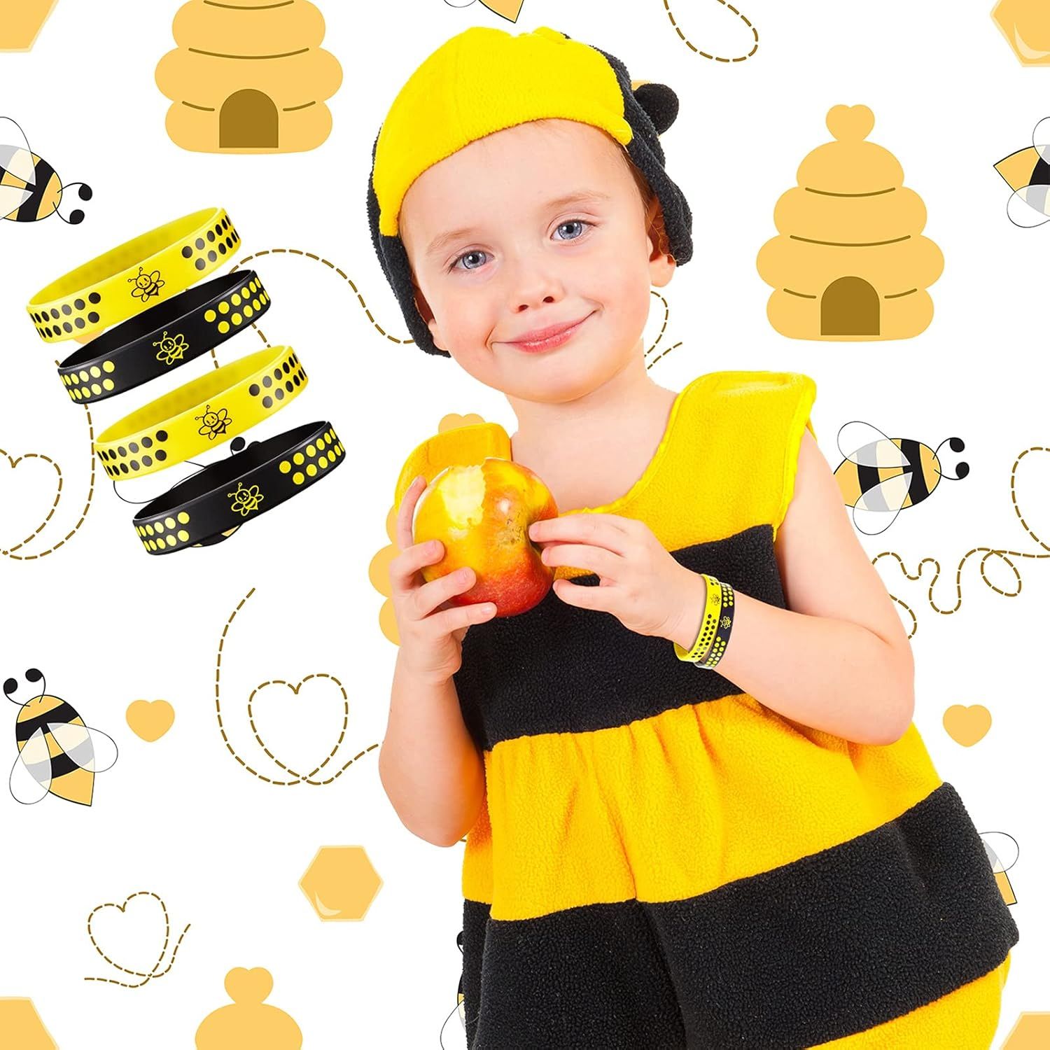 60 Pcs Bee Silicone Bracelets Bulk, Honeybee Party avors or World Bee Day Honeybee Theme Party Birthday Baby Shower Classroom Goodie Bags iller Supplies, 2 Colors - Image 6