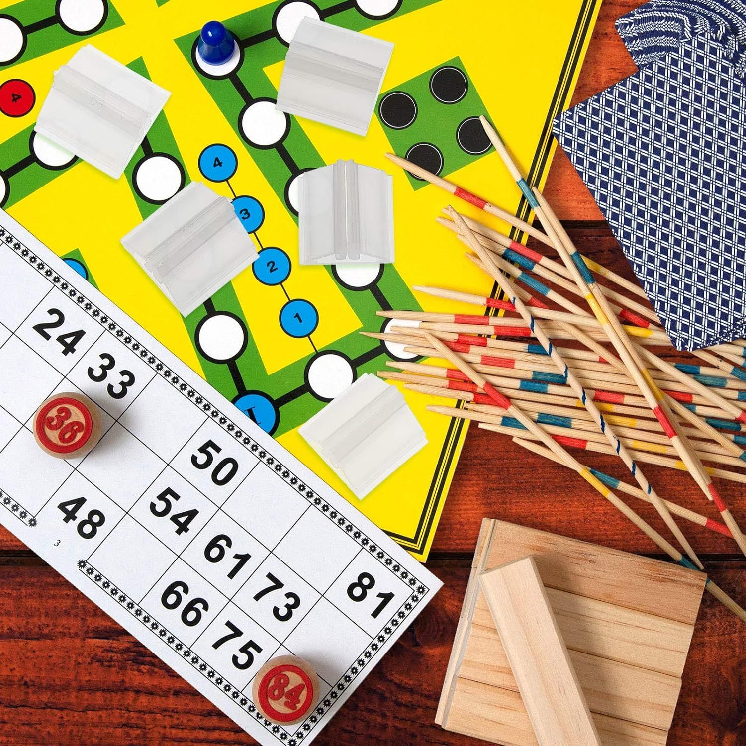 48 Pieces Plastic Game Piece Card Stands Clear Game Card Display Holders Picture Stands Markers DIY Playing or Board Party avor Photos Memos Pictures Display, 0.7 x 0.63 Inches - Image 7