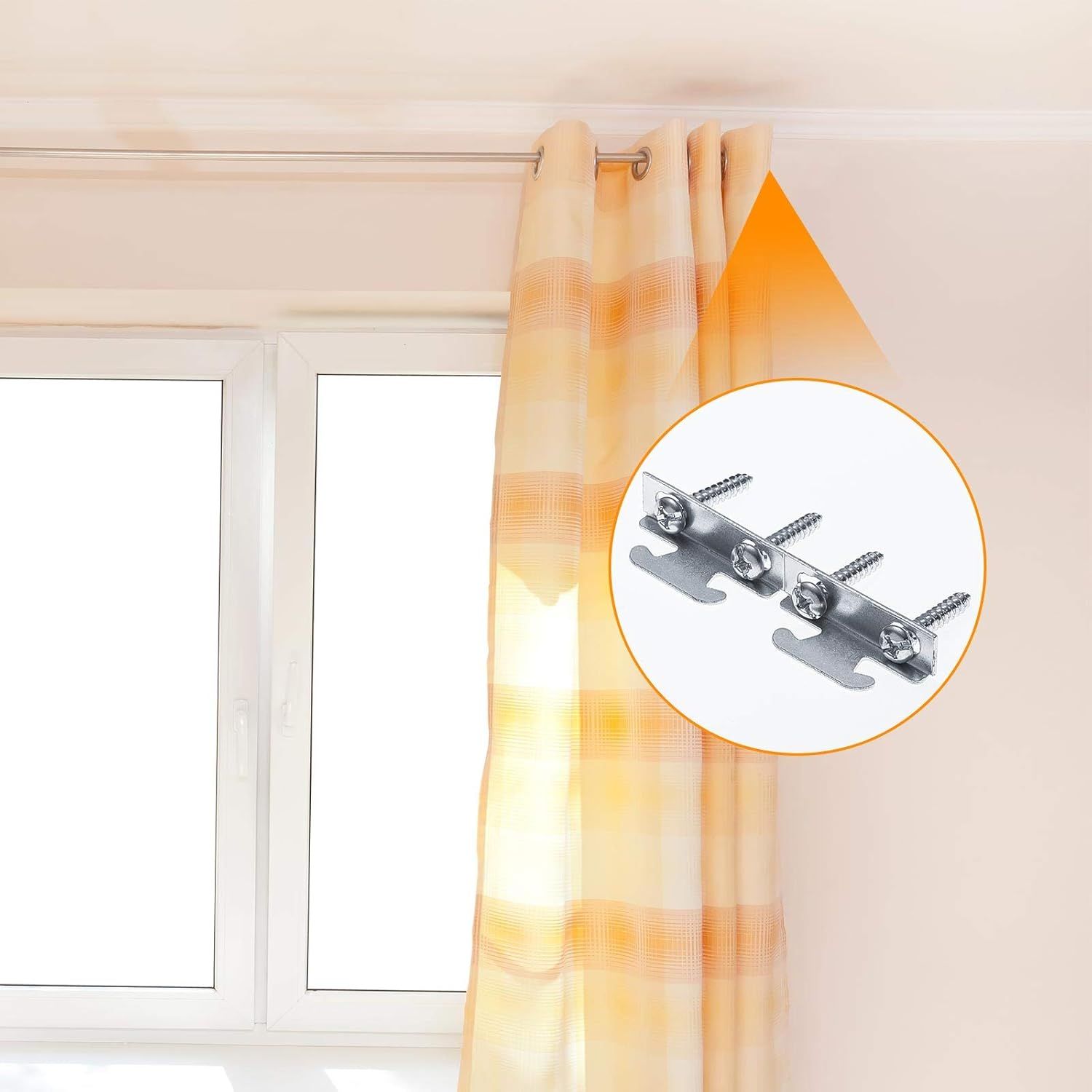Curtain Rod Brackets & Hooks Accessories - Adjustable Sets with Screws & Support Hangers or Home & Kitchen (10 Sets) - Image 7