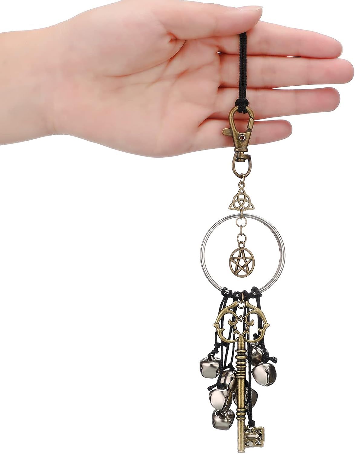 Witch Bells or Door Witchcrat Bells Supplies Wiccan Decor Altar Bell Antique Magic Keys Witchy Wicca Home Protection Decor Kitchen Witch Decor (2 Pieces) - Image 4