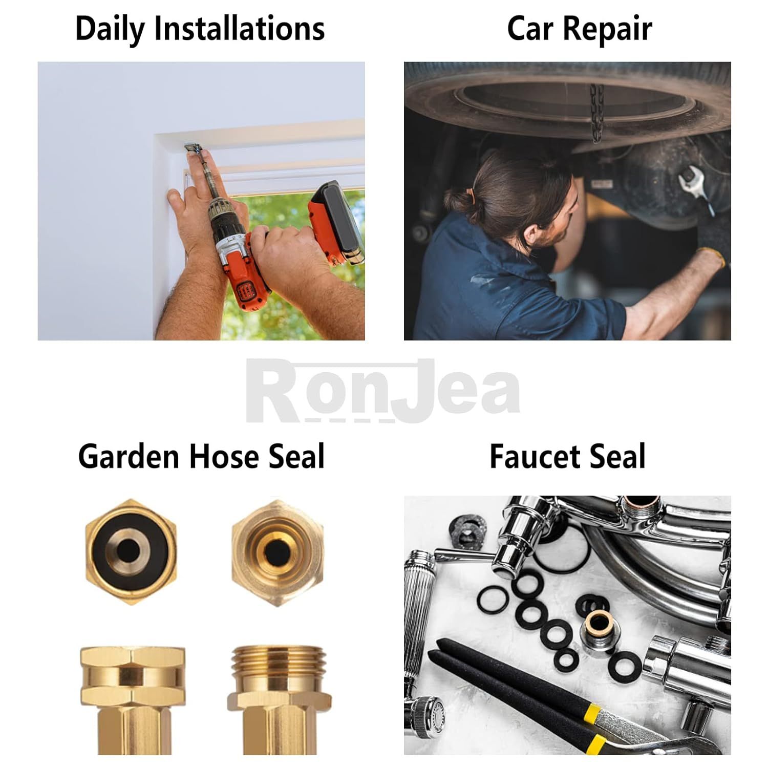 200 Pcs lat Rubber Washers Assortment Kit: Black Rubber lat Washer or Bolts/aucets/Screws/Garden Hose/Plumbing, 5 Sizes - Image 5