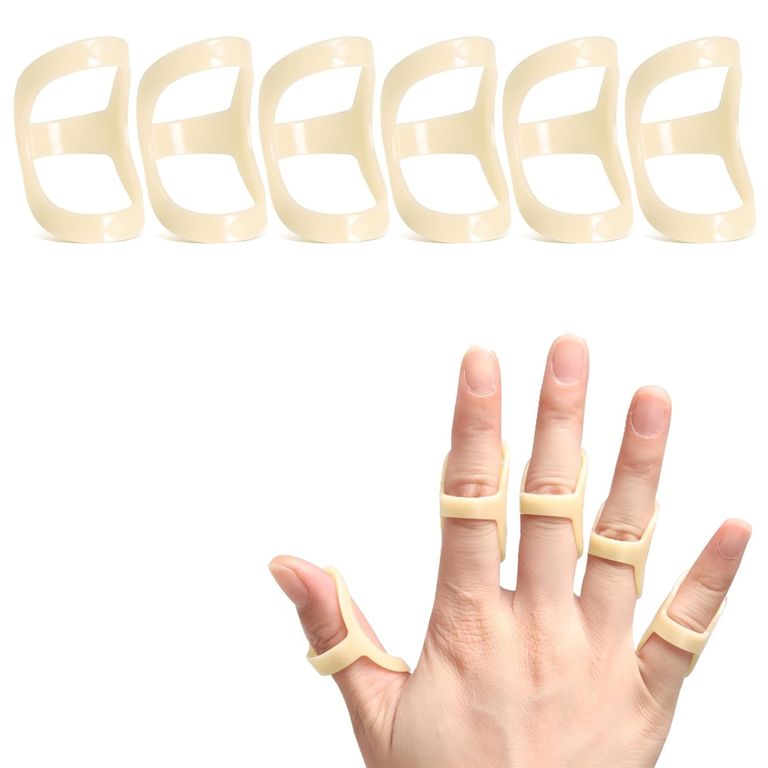6Pcs Oval inger Splints, Trigger inger Splint or Trigger/Mallet/Arthritis/Straightening, inger Brace Support, Pack o 1 Size (#4) - Image 1