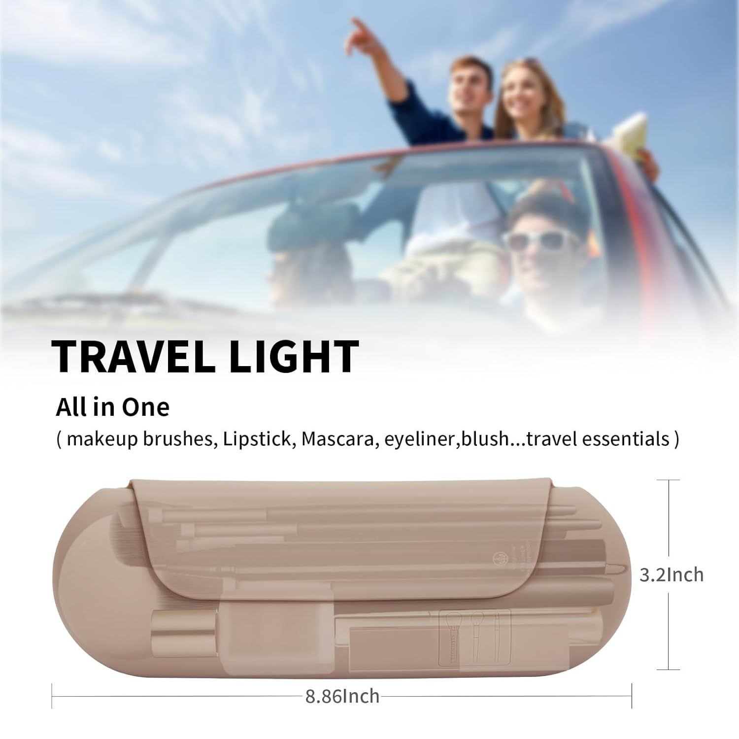Silicone Makeup Brush Holder Travel Cosmetic Bag：Sot Portable Cosmetic ace Brushes Holder with Upgrade Anti-all Out Magnetic Closure, Large Travel Makeup Brush Case - Walnut - Image 6