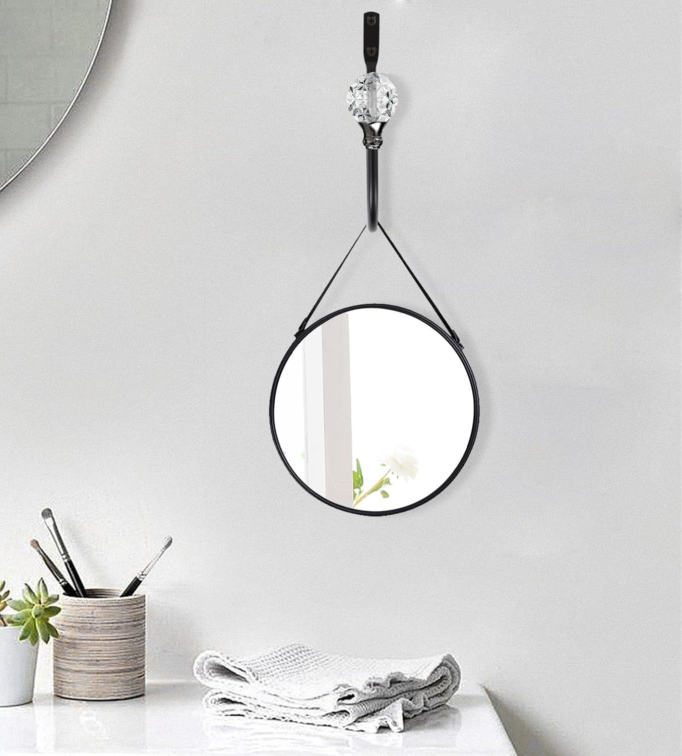 2 x Heavy Duty U Shaped Metal Curtain Holdbacks Curtain Tiebacks with Clear Crystal Ball Pull Backs Curtain Holders or Drapes (Black) - Image 7