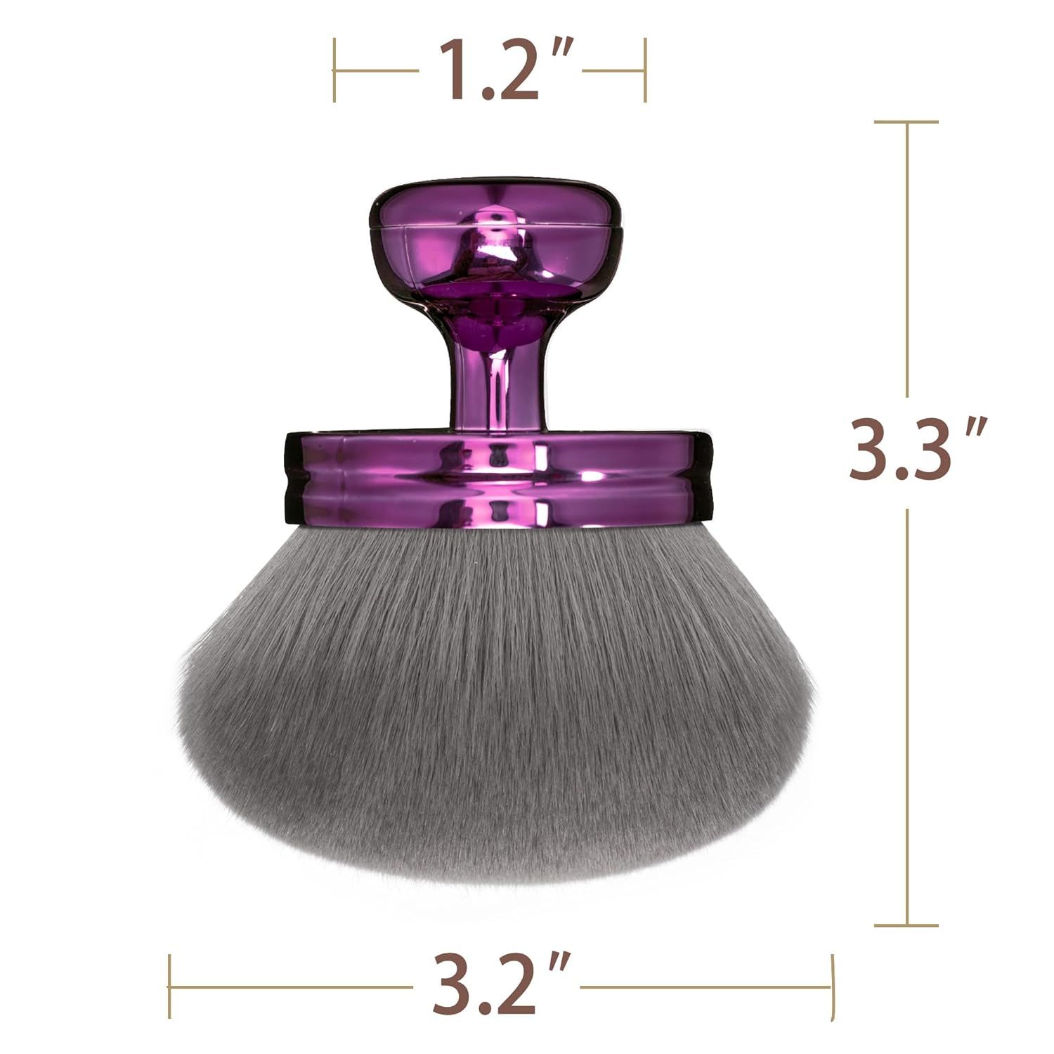 Blend & Blur Extra Large Body Makeup Brush or Sel Tanner,Leg Makeup & Bronzer Sel Tan Applicator, 3.2inch Wide Round Head Kabuki Brush or Application with Drawstring Bag (Purple) - Image 3