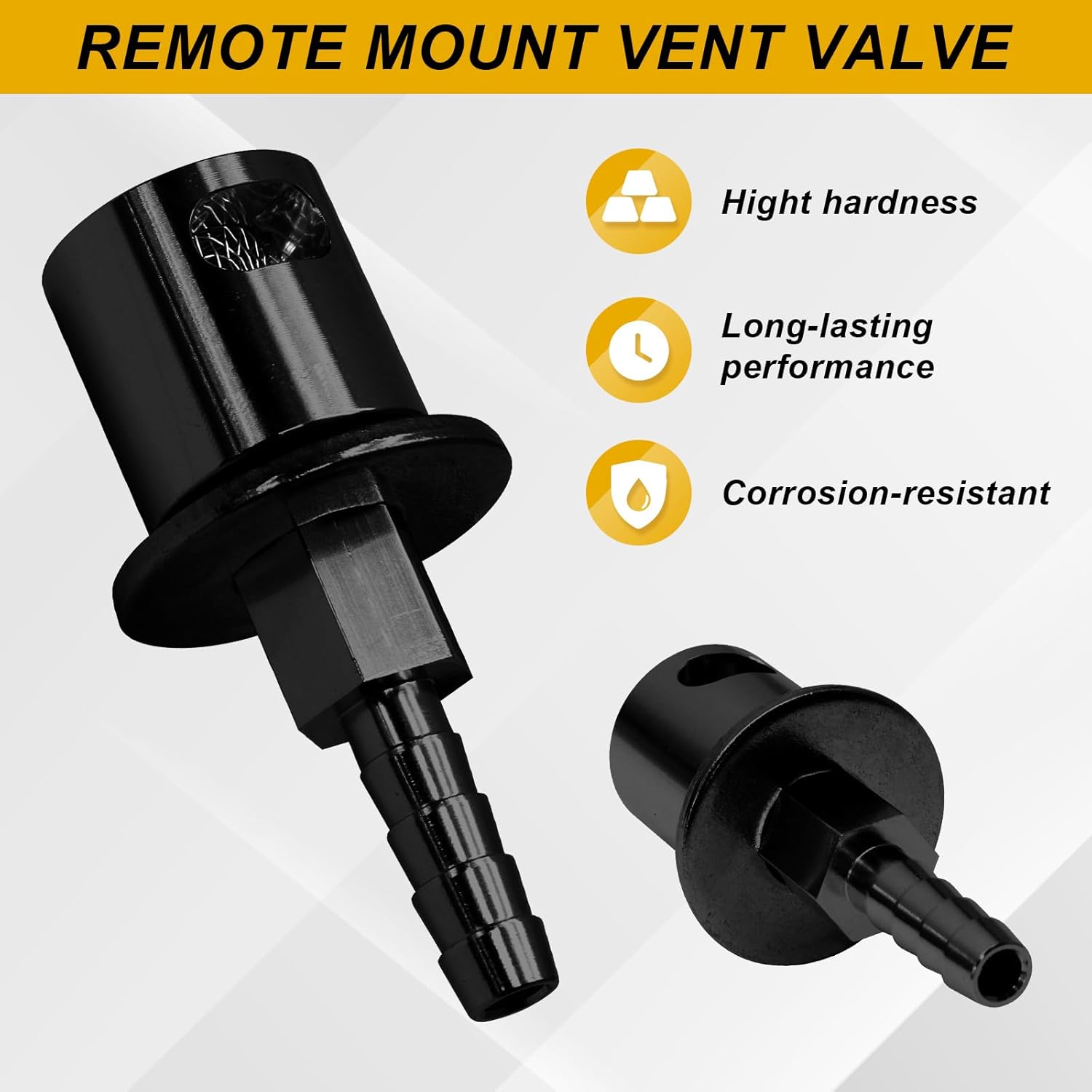 Biaungdo Black Fuel Tanks Remote Mount Vent Valve, 5/16 Inch Hose Barb Size Tank Vent Line Replacement Part - Image 4