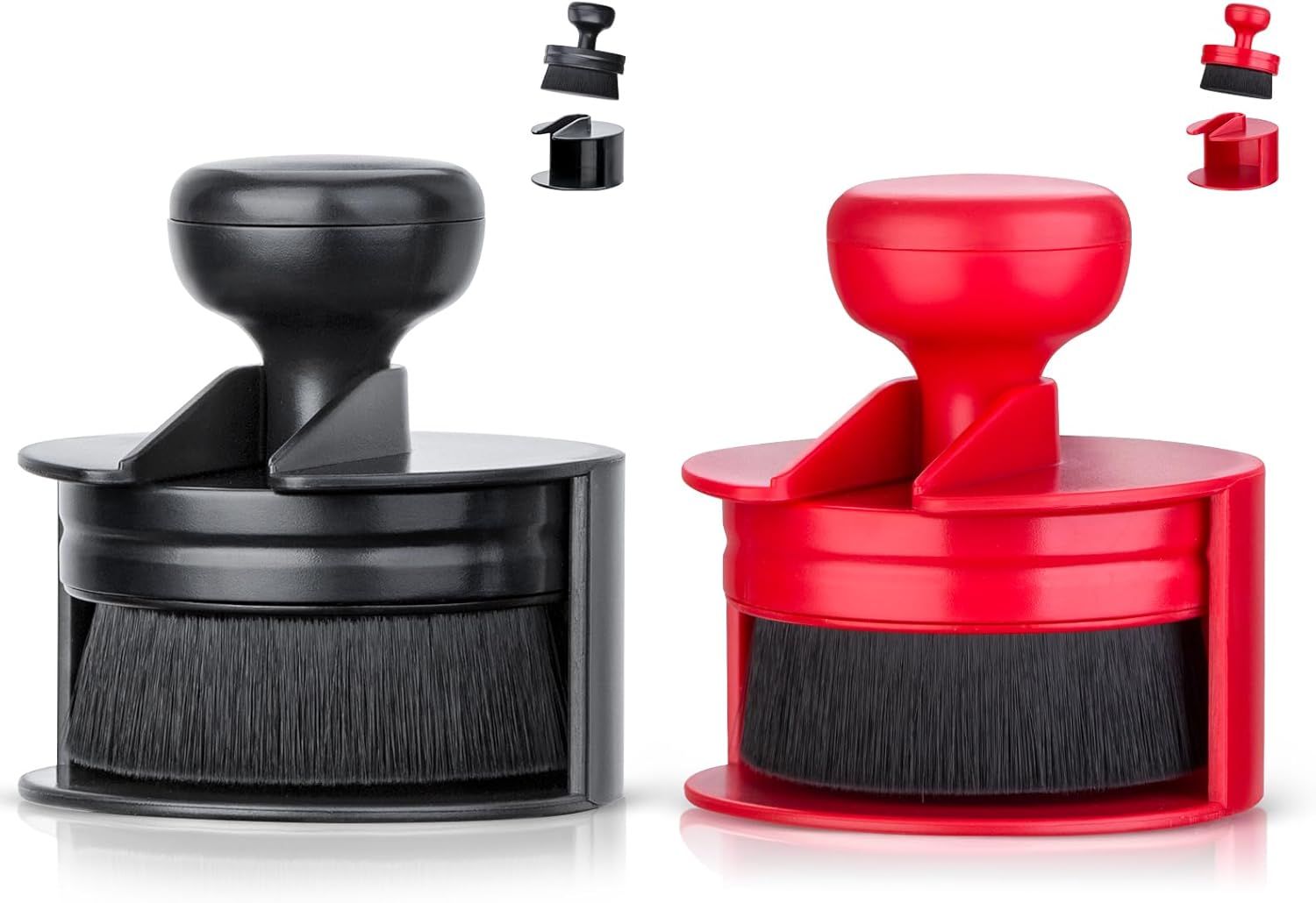 Tire Shine Applicator,Vegan Tire Shine Brush with Stand or Auto Detailing Cleaning Service (Black+Red) - Image 1