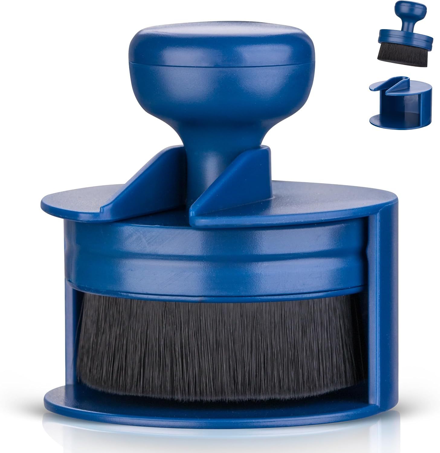 Tire Shine Applicator,Vegan Tire Shine Brush with Stand or Auto Detailing Cleaning Service (Black+Blue) - Image 2