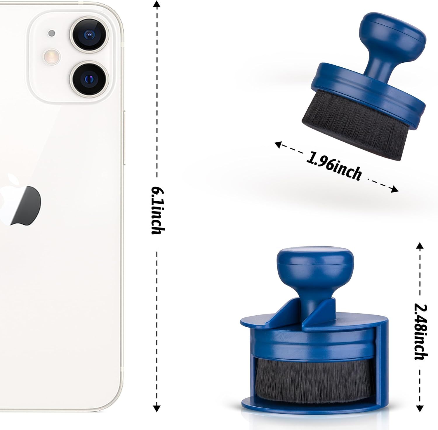 Tire Shine Applicator,Vegan Tire Shine Brush with Stand or Auto Detailing Cleaning Service (Black+Blue) - Image 4