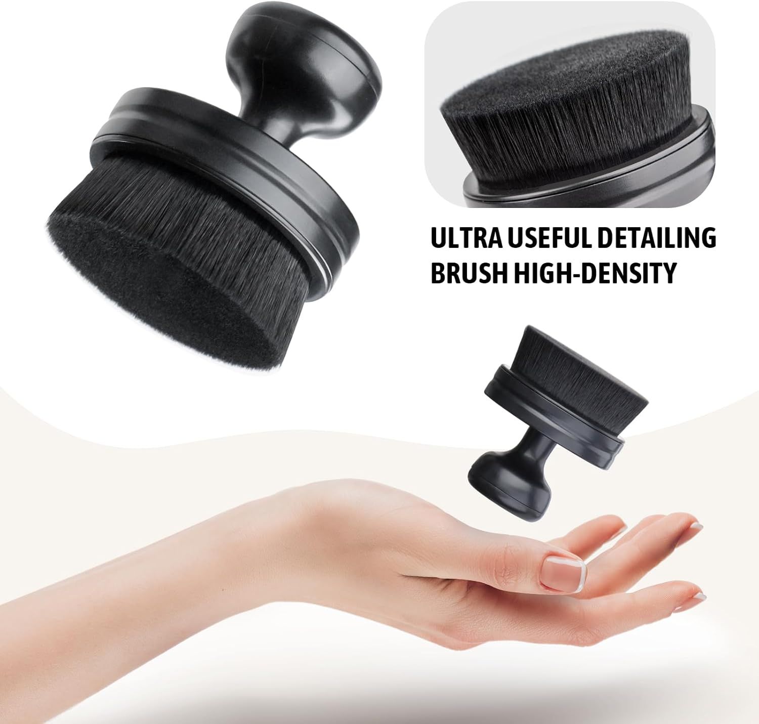 Tire Shine Applicator,Vegan Tire Shine Brush with Stand or Auto Detailing Cleaning Service (Black+Blue) - Image 5