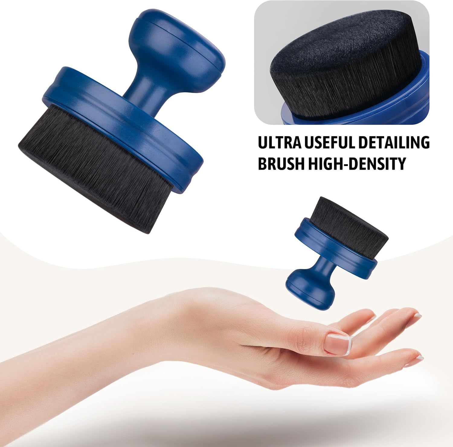 Tire Shine Applicator,Vegan Tire Shine Brush with Stand or Auto Detailing Cleaning Service (Black+Blue) - Image 6