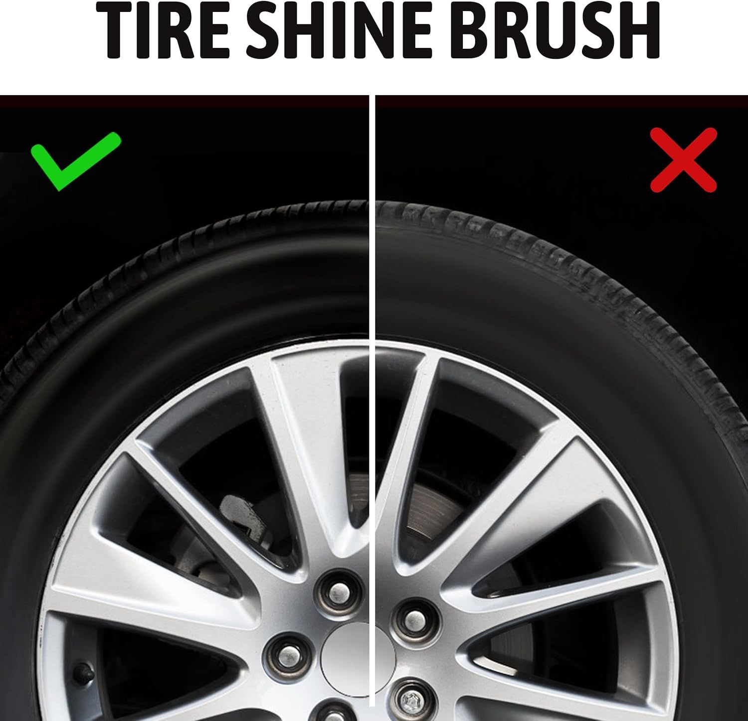 Tire Shine Applicator,Vegan Tire Shine Brush with Stand or Auto Detailing Cleaning Service (Black+Blue) - Image 8