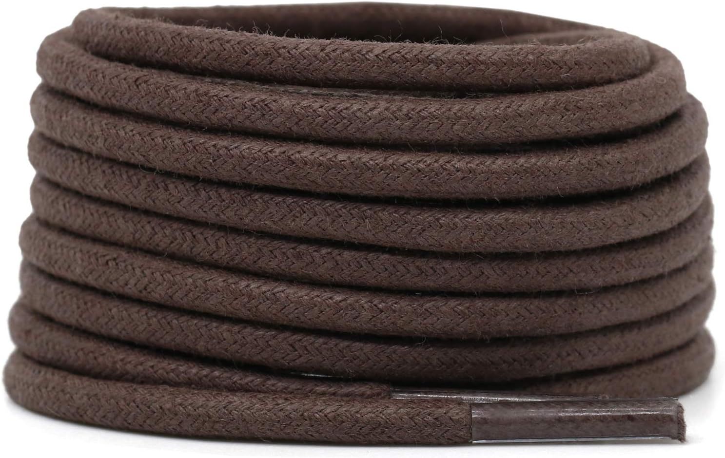 Round Cotton Waxed Shoelaces: 7/50 Inches Dress Shoe Laces or Boot 2 Pair - Image 1