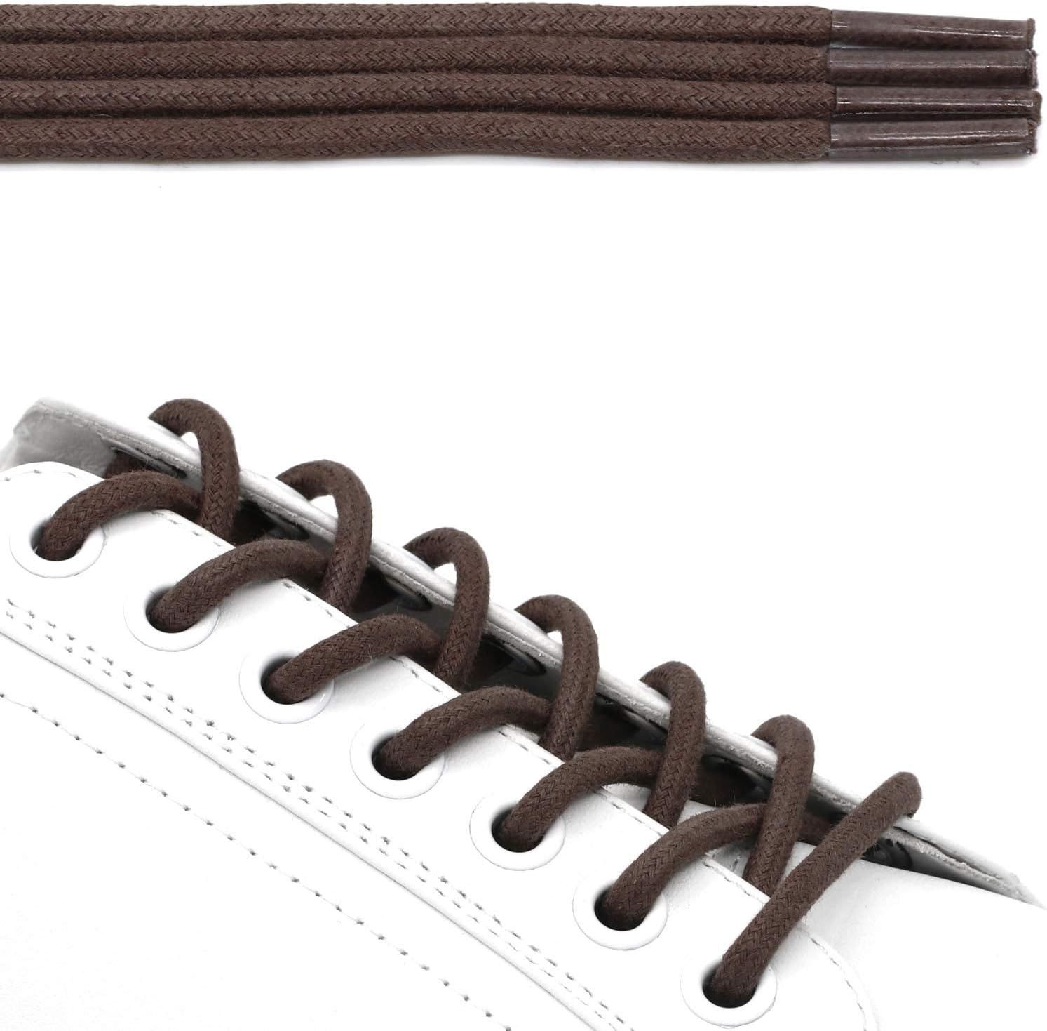 Round Cotton Waxed Shoelaces: 7/50 Inches Dress Shoe Laces or Boot 2 Pair - Image 4
