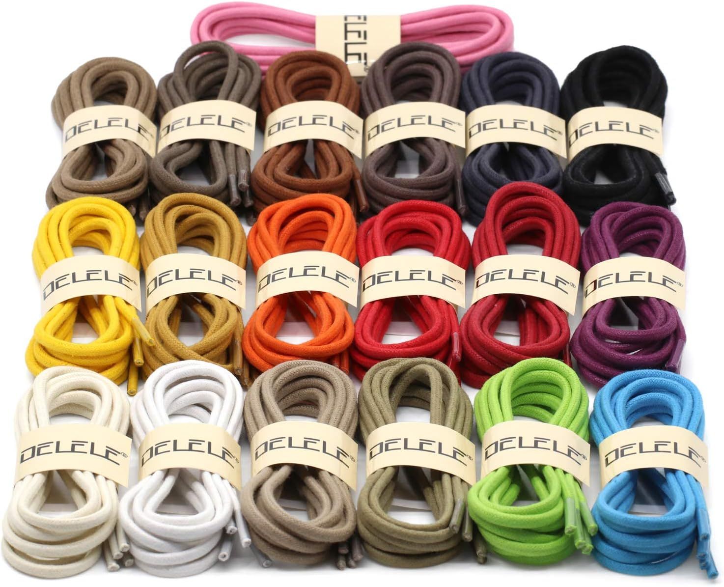 Round Cotton Waxed Shoelaces: 7/50 Inches Dress Shoe Laces or Boot 2 Pair - Image 5