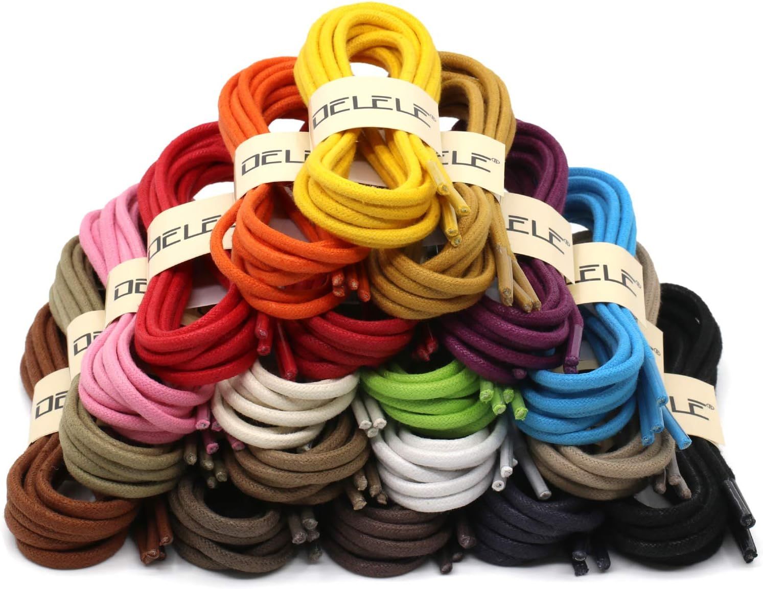 Round Cotton Waxed Shoelaces: 7/50 Inches Dress Shoe Laces or Boot 2 Pair - Image 6