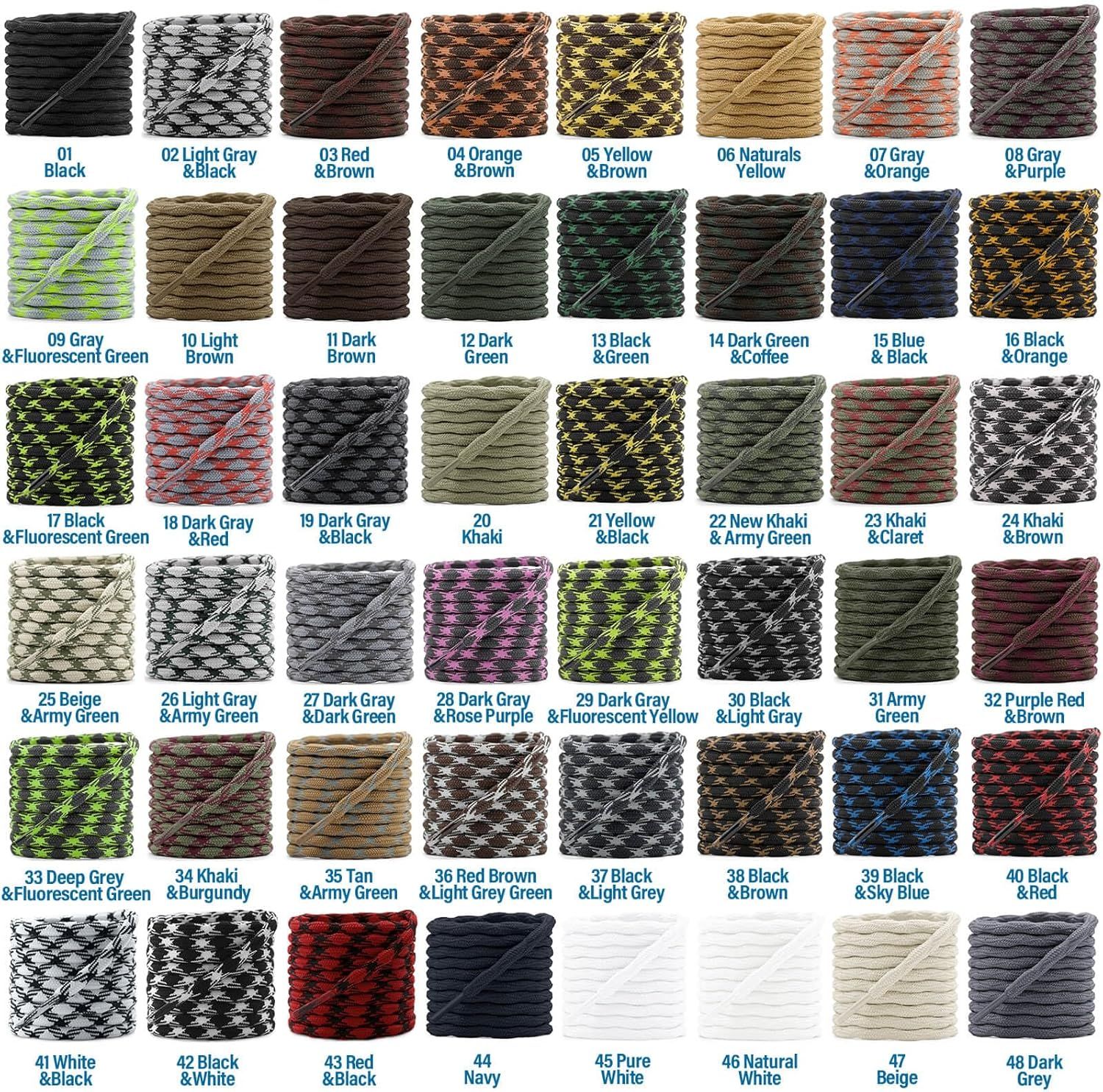 2 Pair Round Wave Shape Non Slip Heavy Duty and Durable Outdoor Climbing Shoelaces Hiking Shoe Laces Shoestrings - Image 5