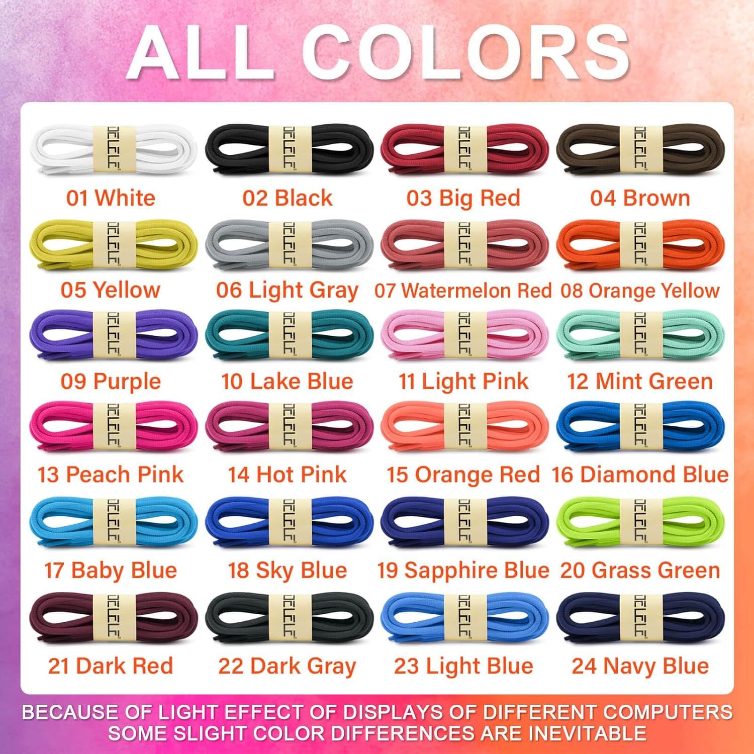 Oval Athletic Shoelaces Thick 4MM Hal Round Shoe Laces Strings 2 Pair - Image 3