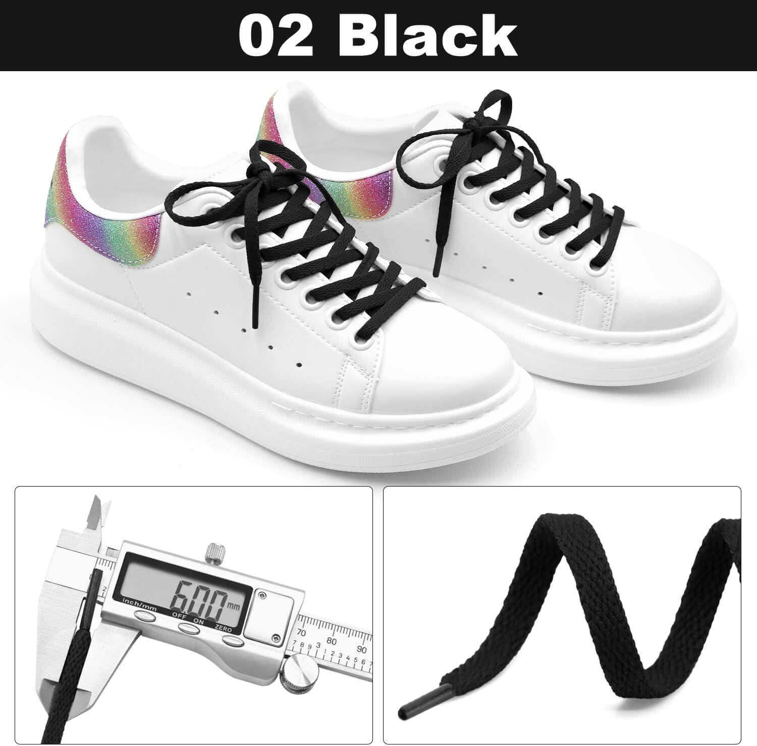lat Shoe Laces or Sneakers: 6/25 inch Narrow Athletic Shoelaces 2 Pair - Image 3