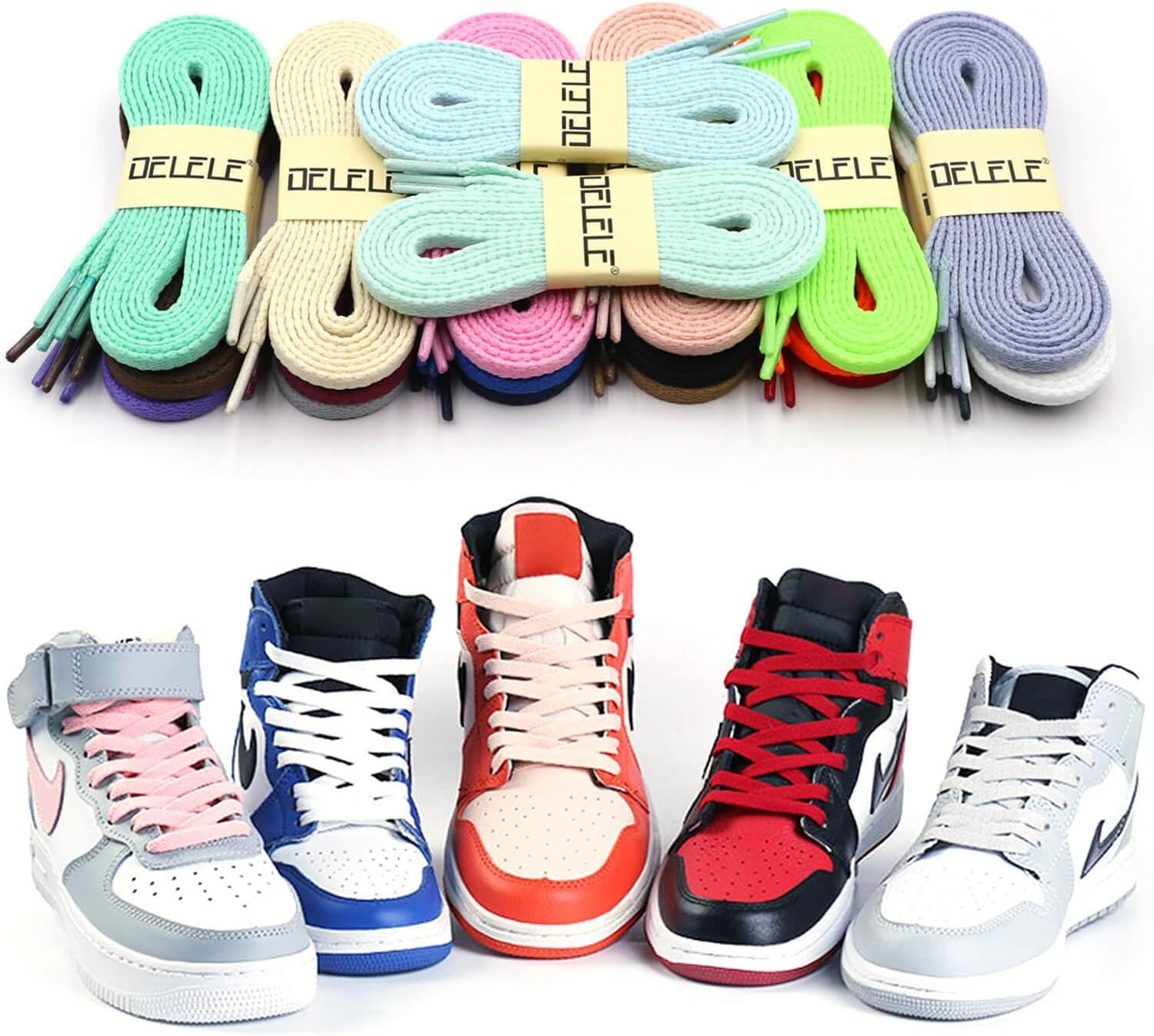 lat Shoe Laces or Sneakers: 6/25 inch Narrow Athletic Shoelaces 2 Pair - Image 6