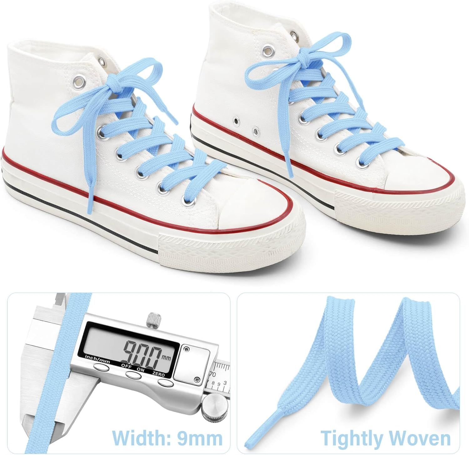 Solid lat Shoe Laces: Hollow Thick Shoelaces or Sneakers 2 Pair - Image 3