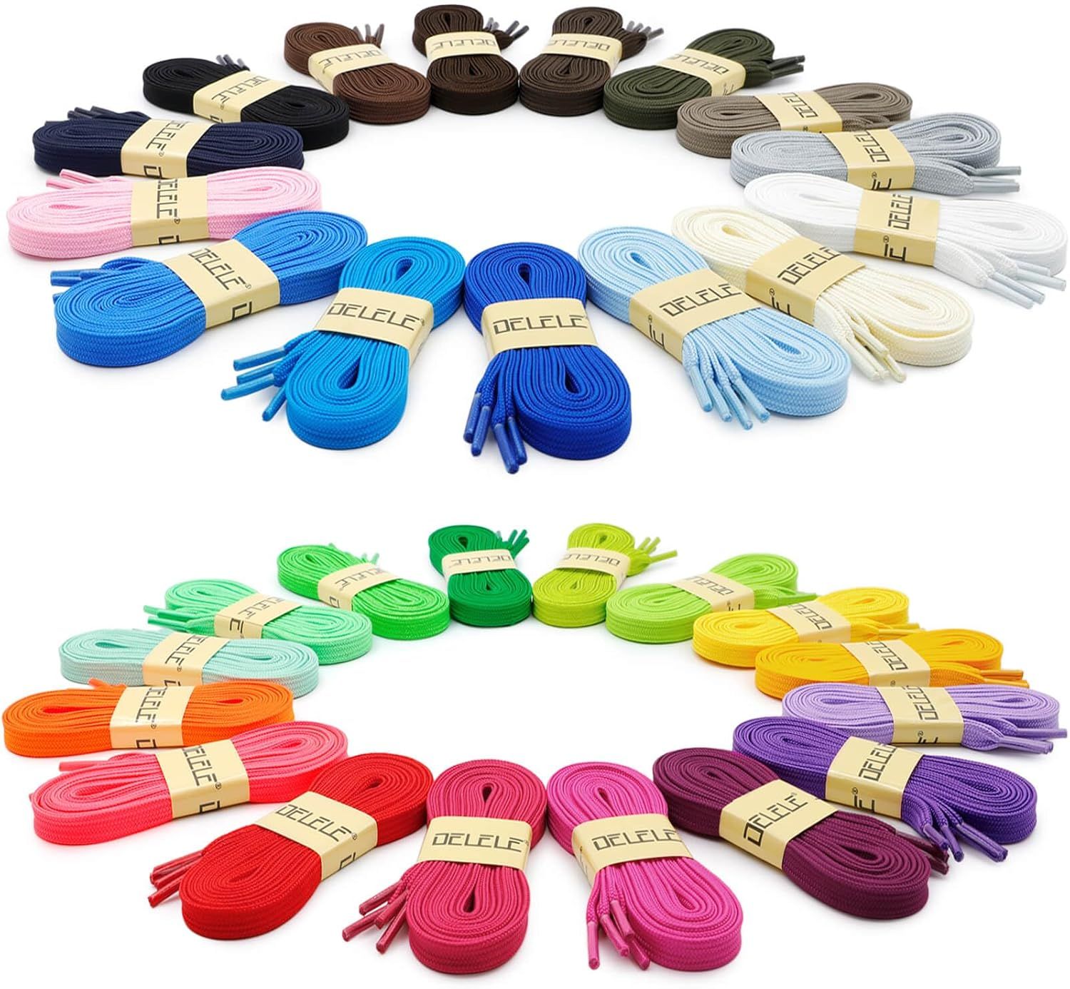 Solid lat Shoe Laces: Hollow Thick Shoelaces or Sneakers 2 Pair - Image 4