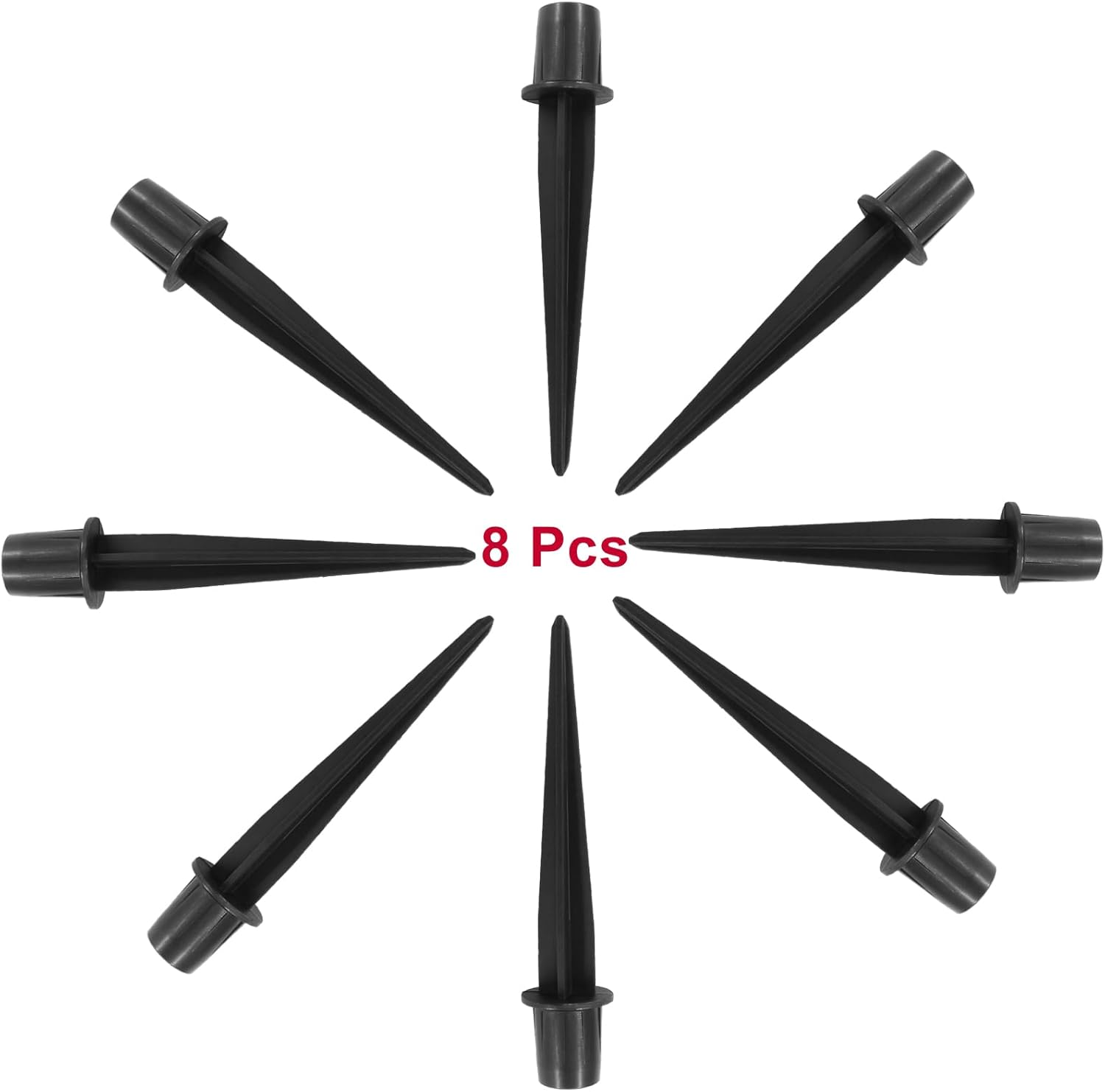 Biaungdo 8 Pack Metal Stakes, 5.3 Inch Solar Light Replacement Stakes, Black Outdoor Ground Stake for Yard Landscape Garden Pathway Patio Lamps Pole - Image 6