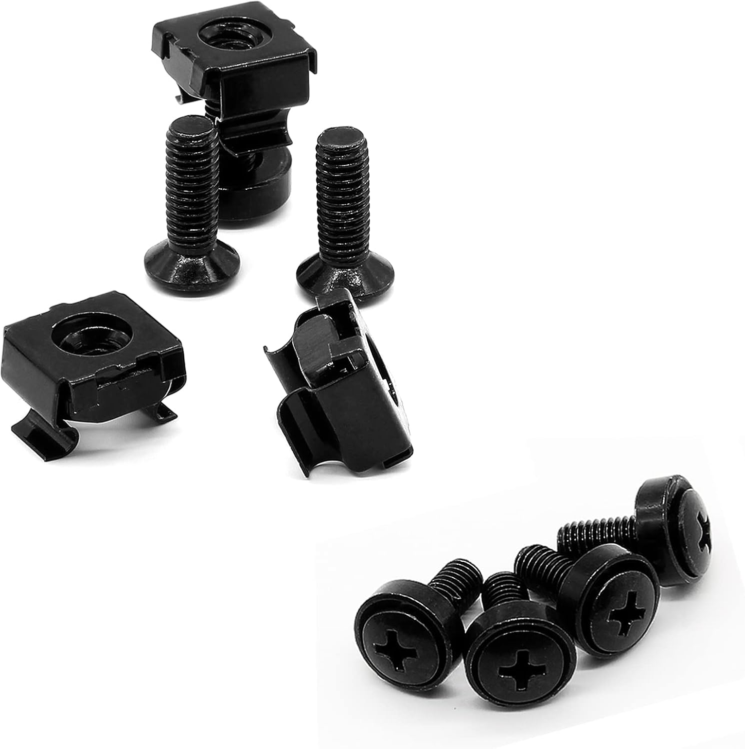 Biaungdo 30 Pcs M5 x 16mm Rack Screws and Cage Nuts, Computer Rack Mount Cage Screws & Nuts & Washers for Server Console Mounting, Rack Mount, Cabinets(Black) - Image 8