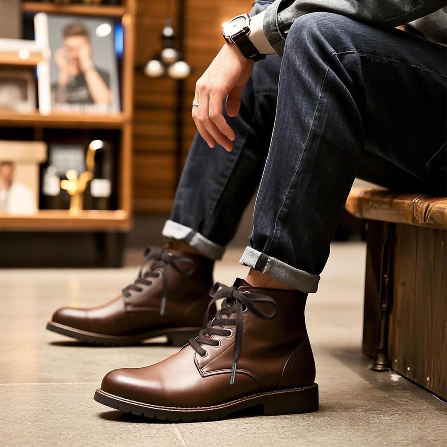 lat Waxed Cotton Shoelaces: Wax Shoe Laces or Sneakers Boot 2 Pair - Image 8