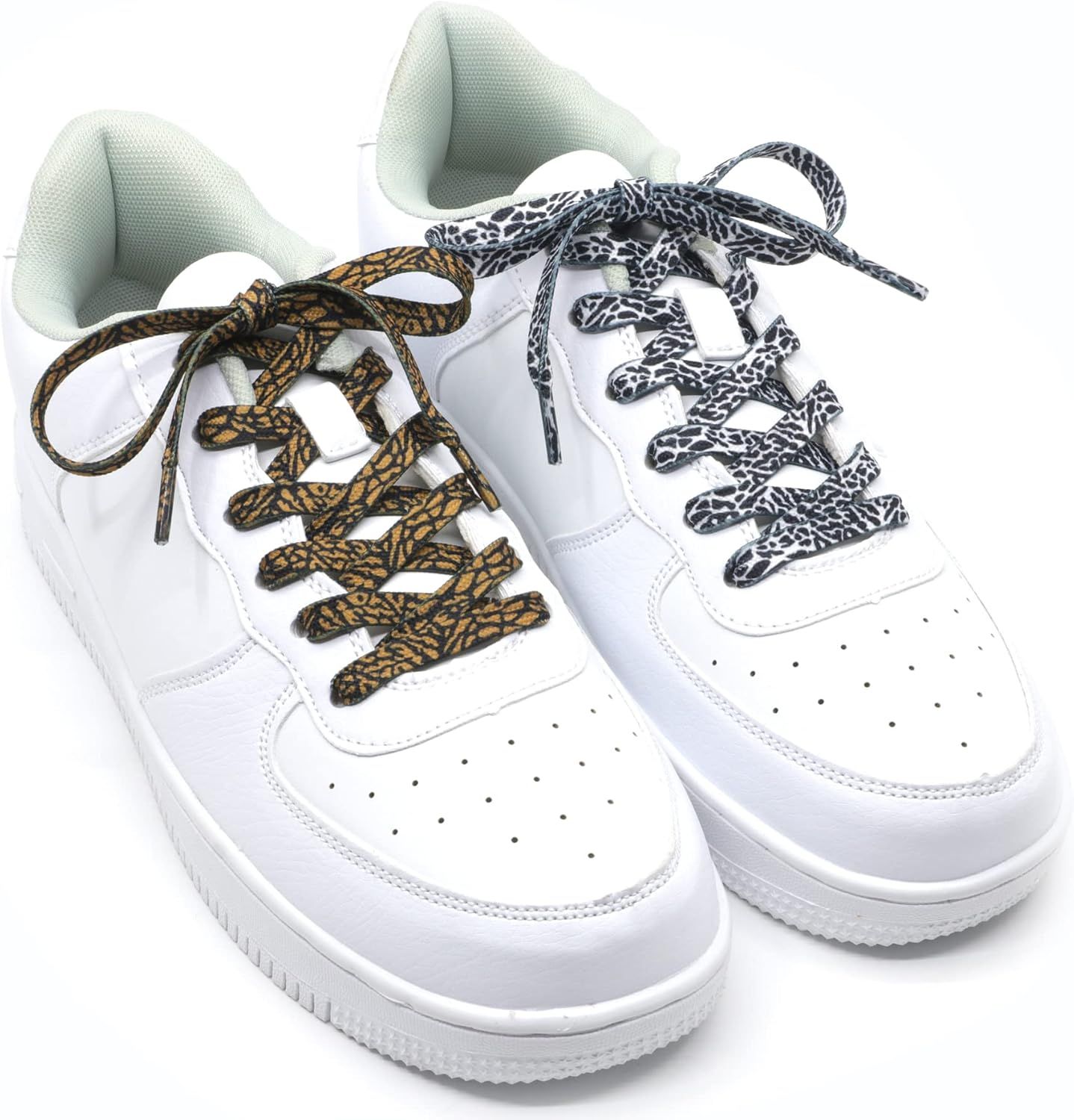 Animal Print lat Shoelaces: Colored Pattern Sneakers Shoe Laces 2 Pair - Image 5