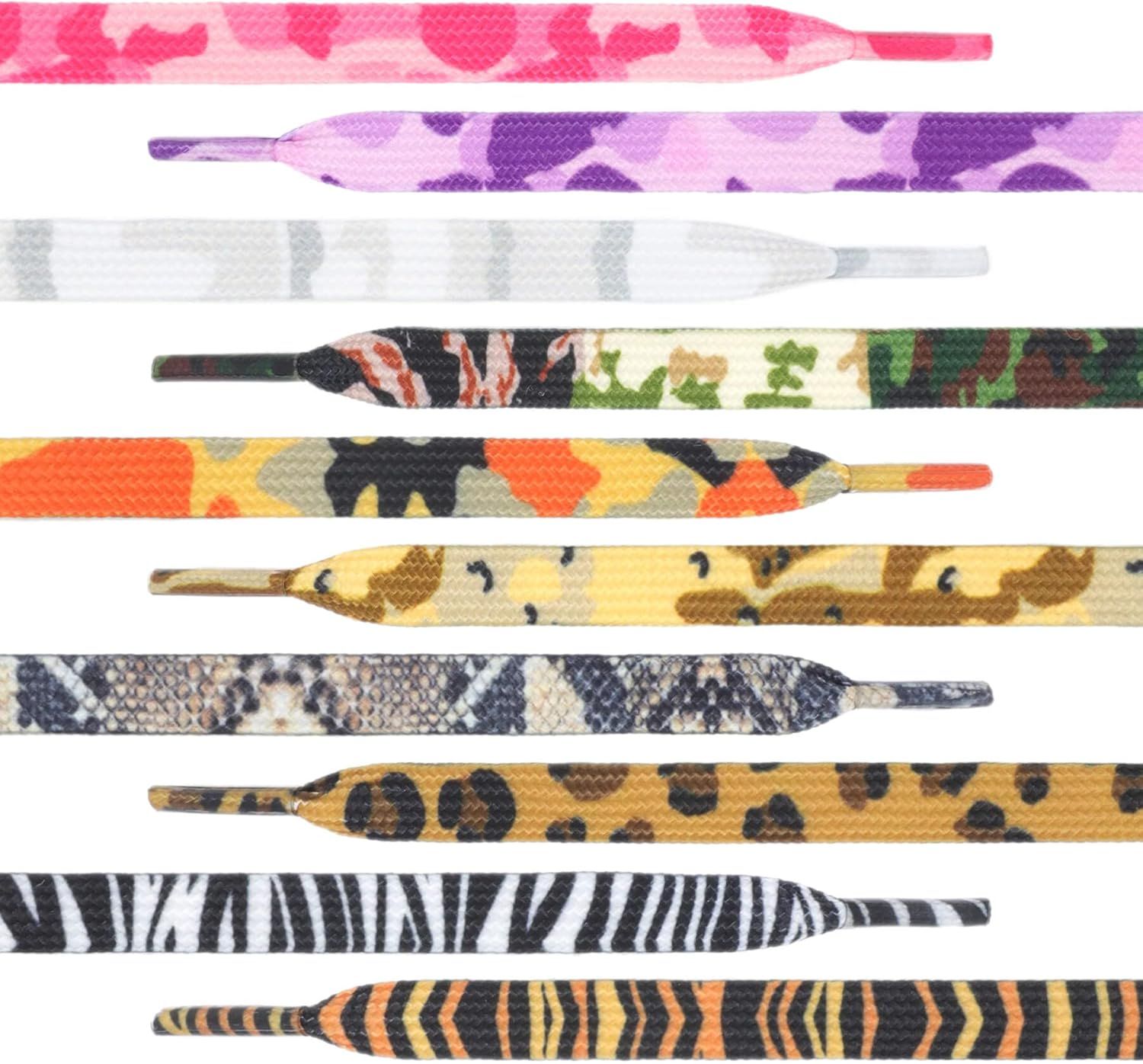 Animal Print lat Shoelaces: Colored Pattern Sneakers Shoe Laces 2 Pair - Image 6