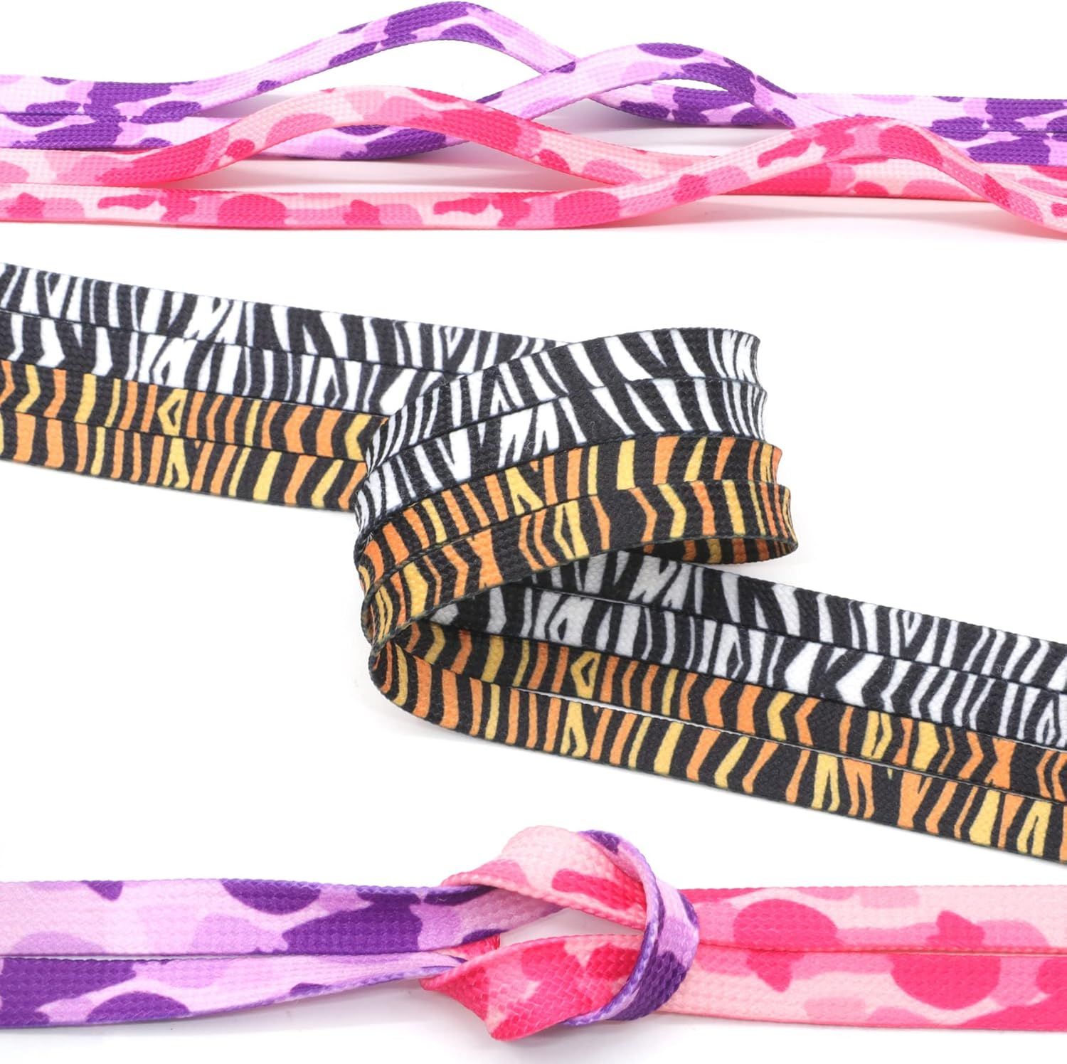 Animal Print lat Shoelaces: Colored Pattern Sneakers Shoe Laces 2 Pair - Image 7