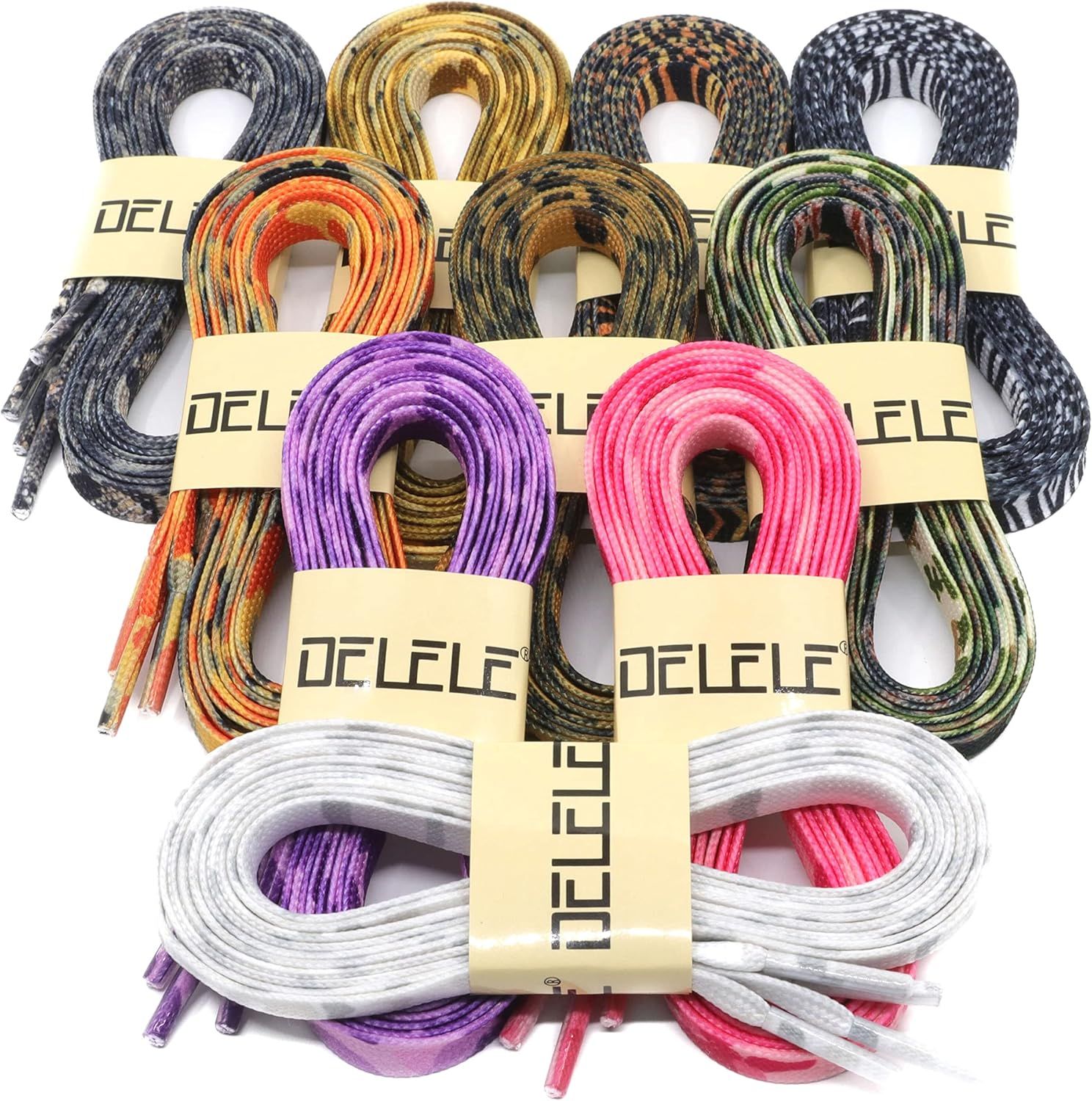 Animal Print lat Shoelaces: Colored Pattern Sneakers Shoe Laces 2 Pair - Image 8